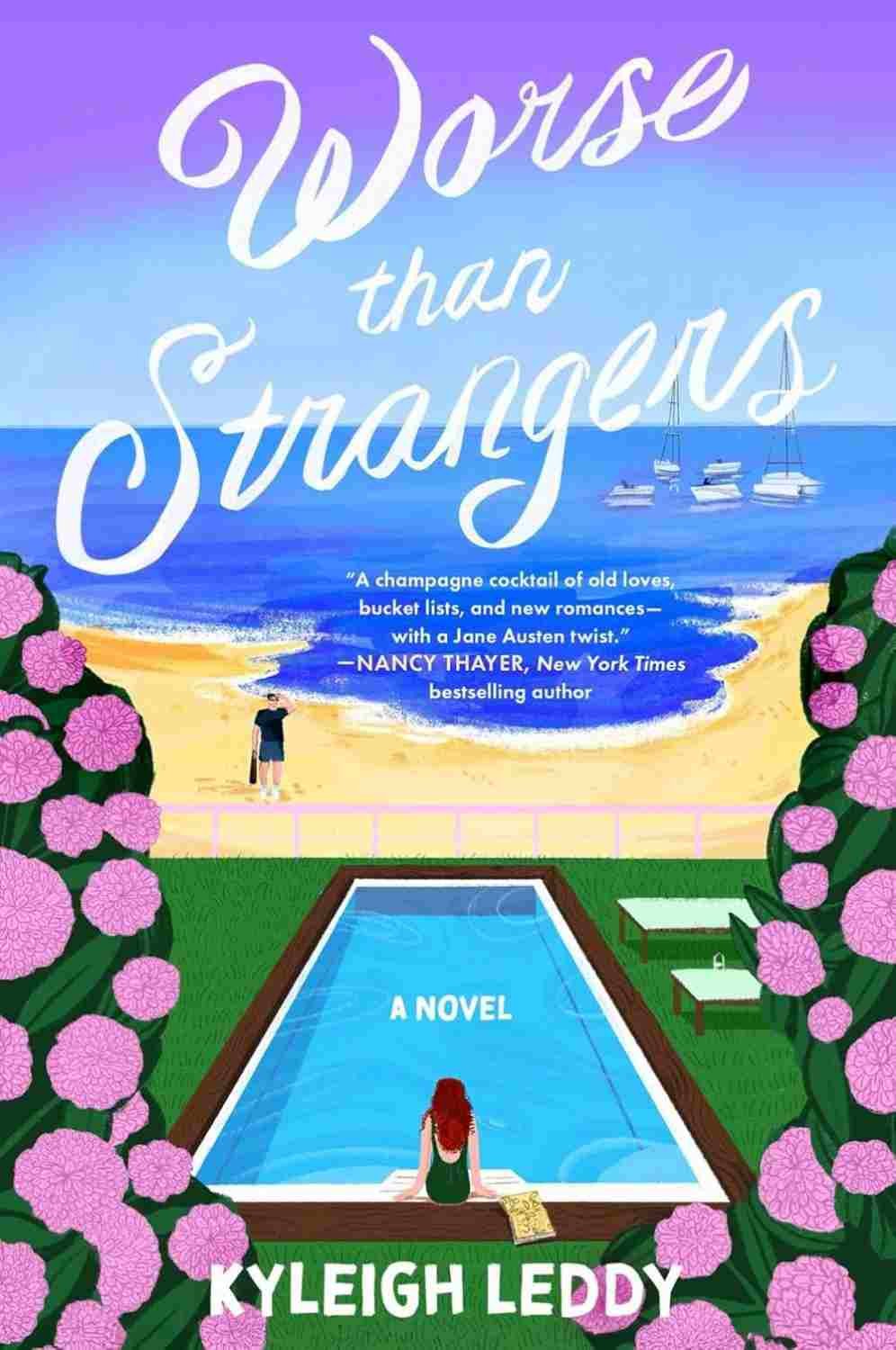 Cover graphic for the summer romance Worse Than Srtrangers by Kyleigh Leddy