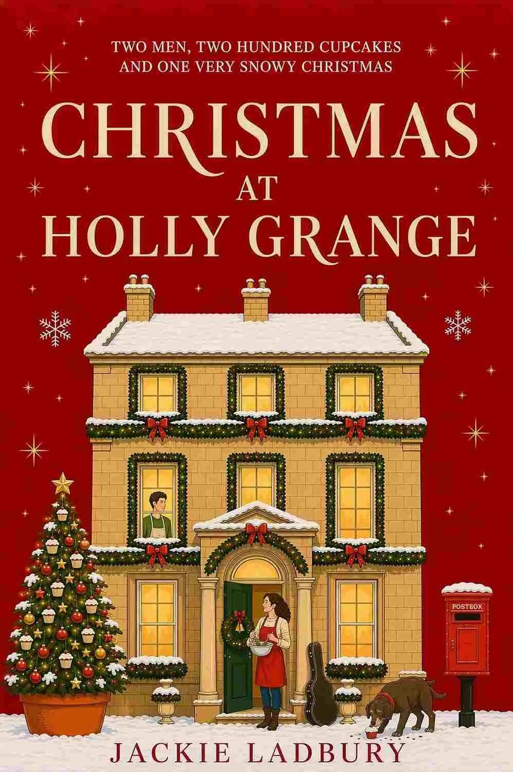 Cover graphic for the 2026 holiday romance Christmas at Holly Grange by Jackie Ladbury