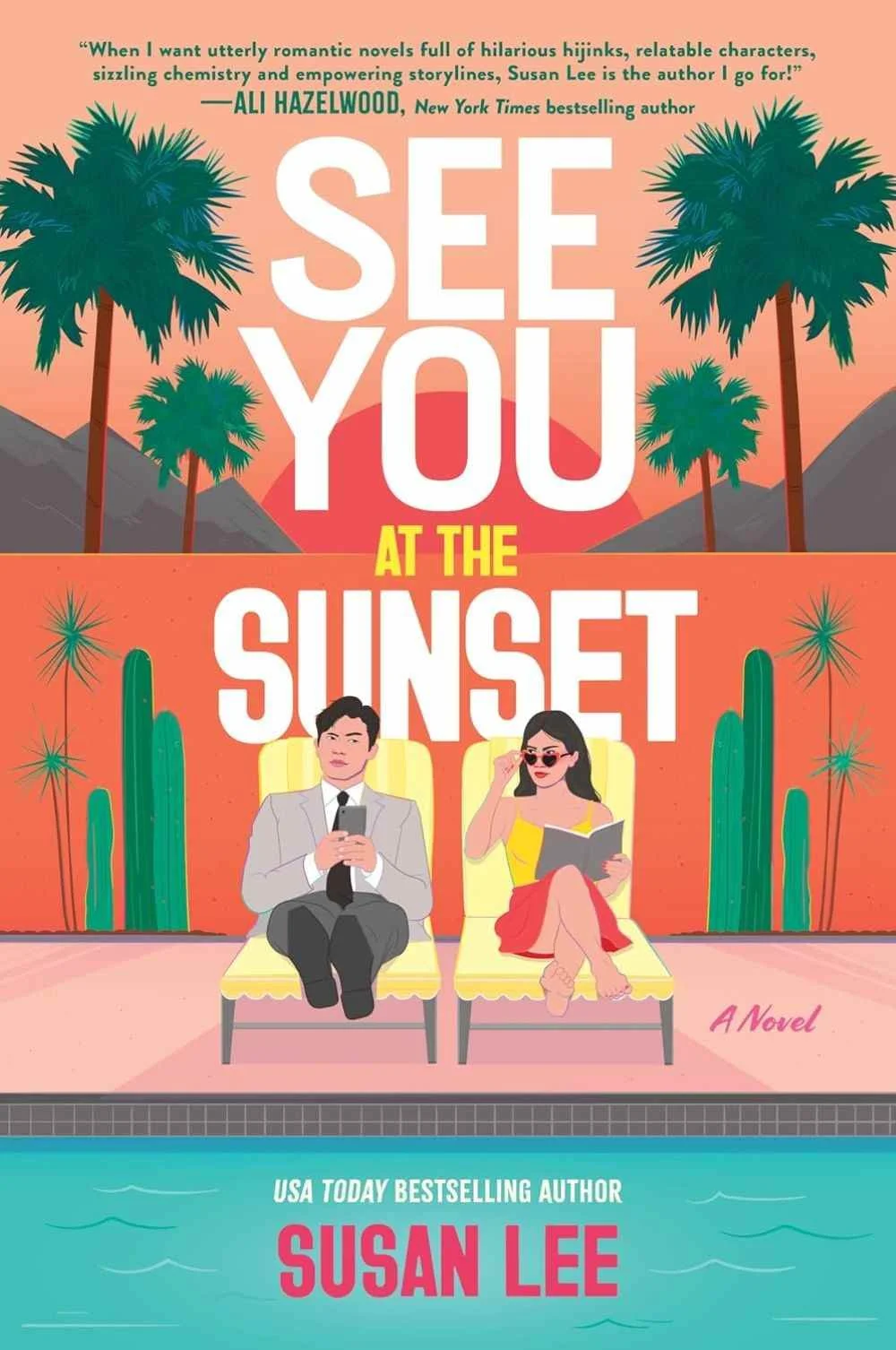 Cover graphic for the new rom com See You at the Sunset by Susan Lee