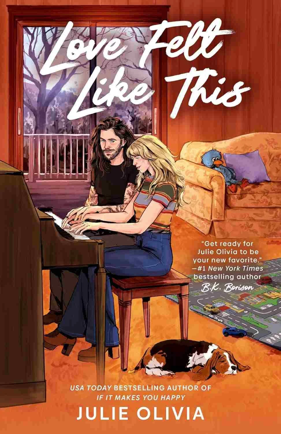 Cover graphic for the new small town romance Love Felt Like This by Julie Olivia that releases September 8, 2026