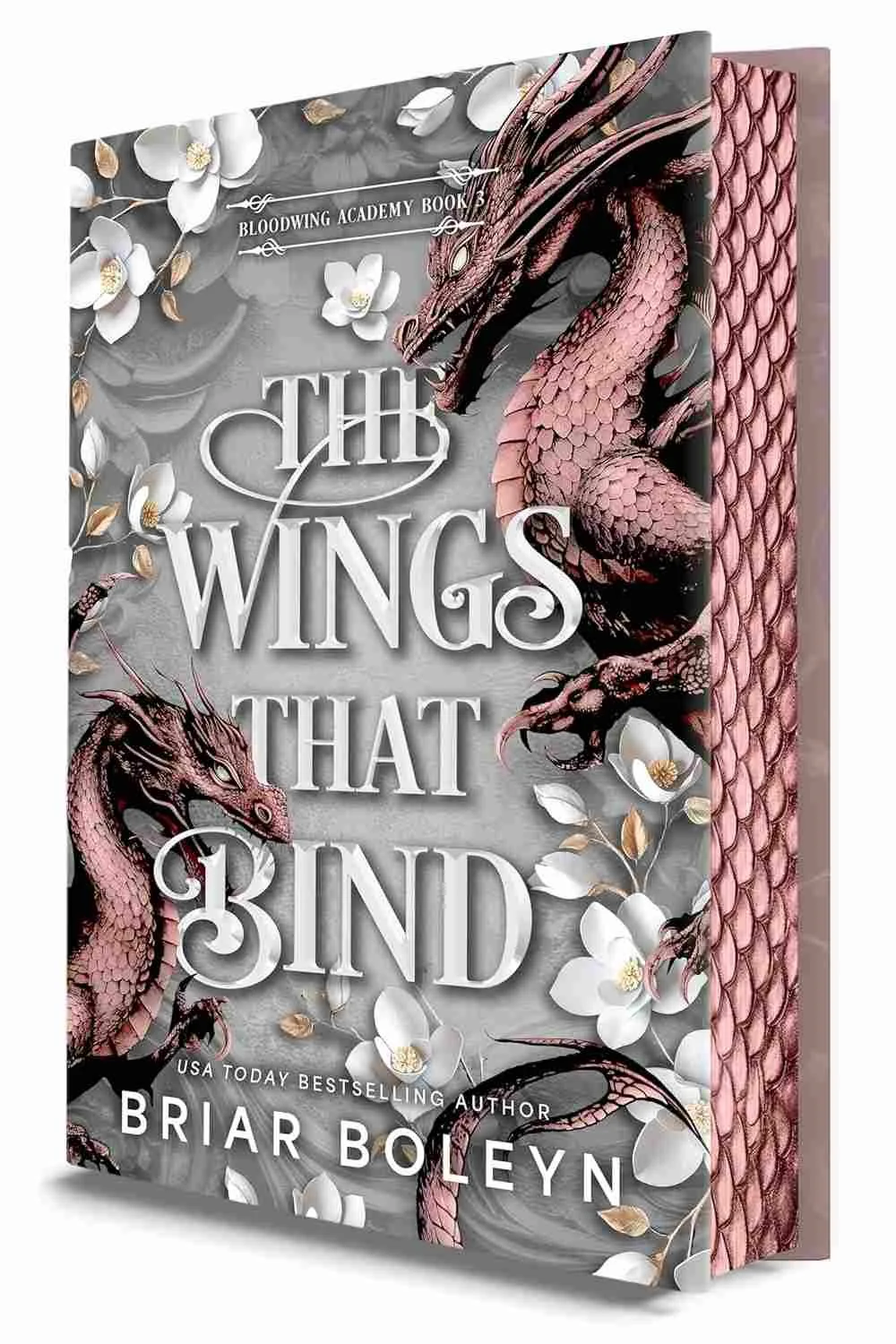 Cover graphic for the viral 2026 dragon romantasy The Wings that Bind by Briar Boleyn