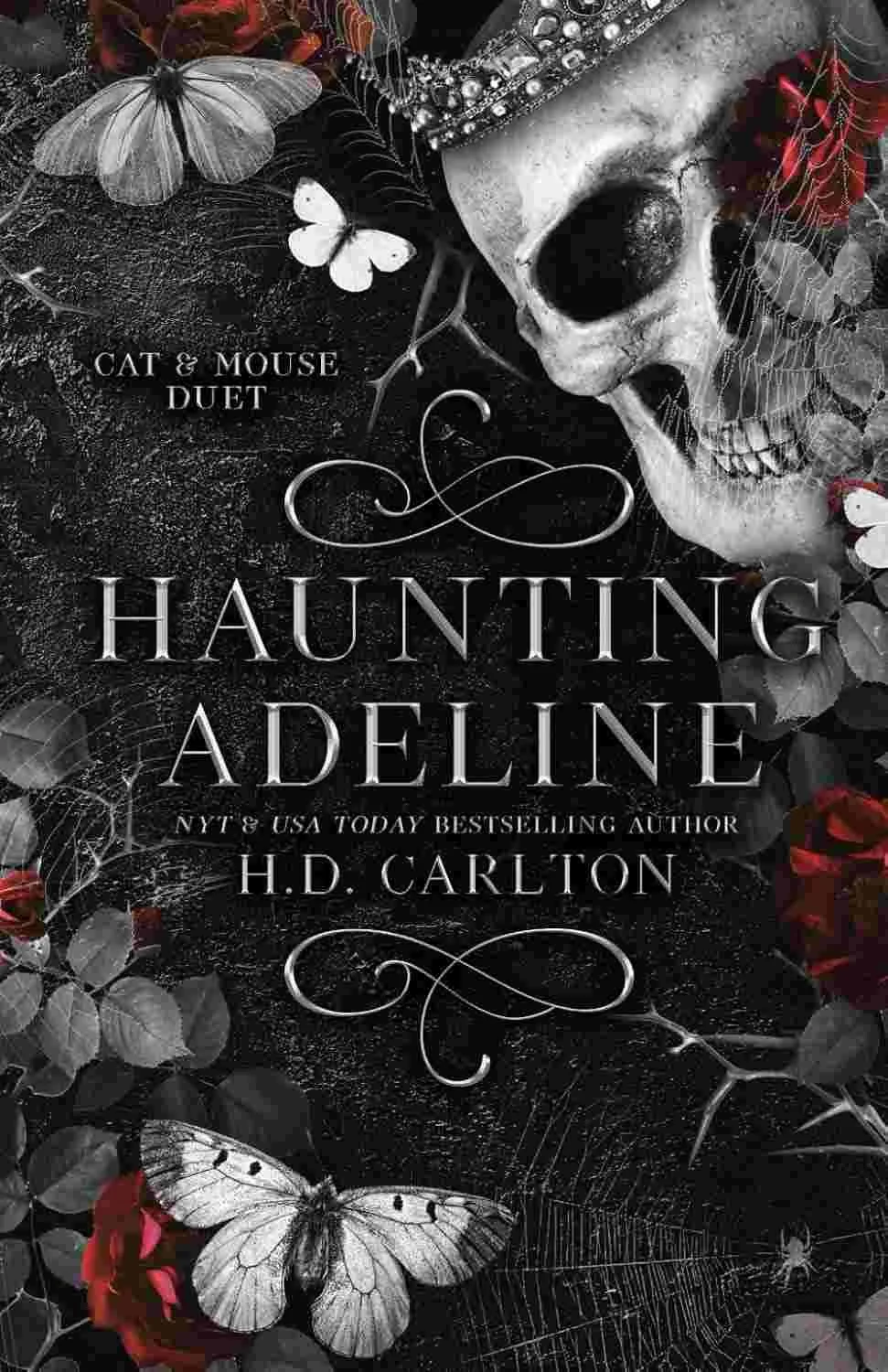 Cover graphic for the dark villain romance Haunting Adeline