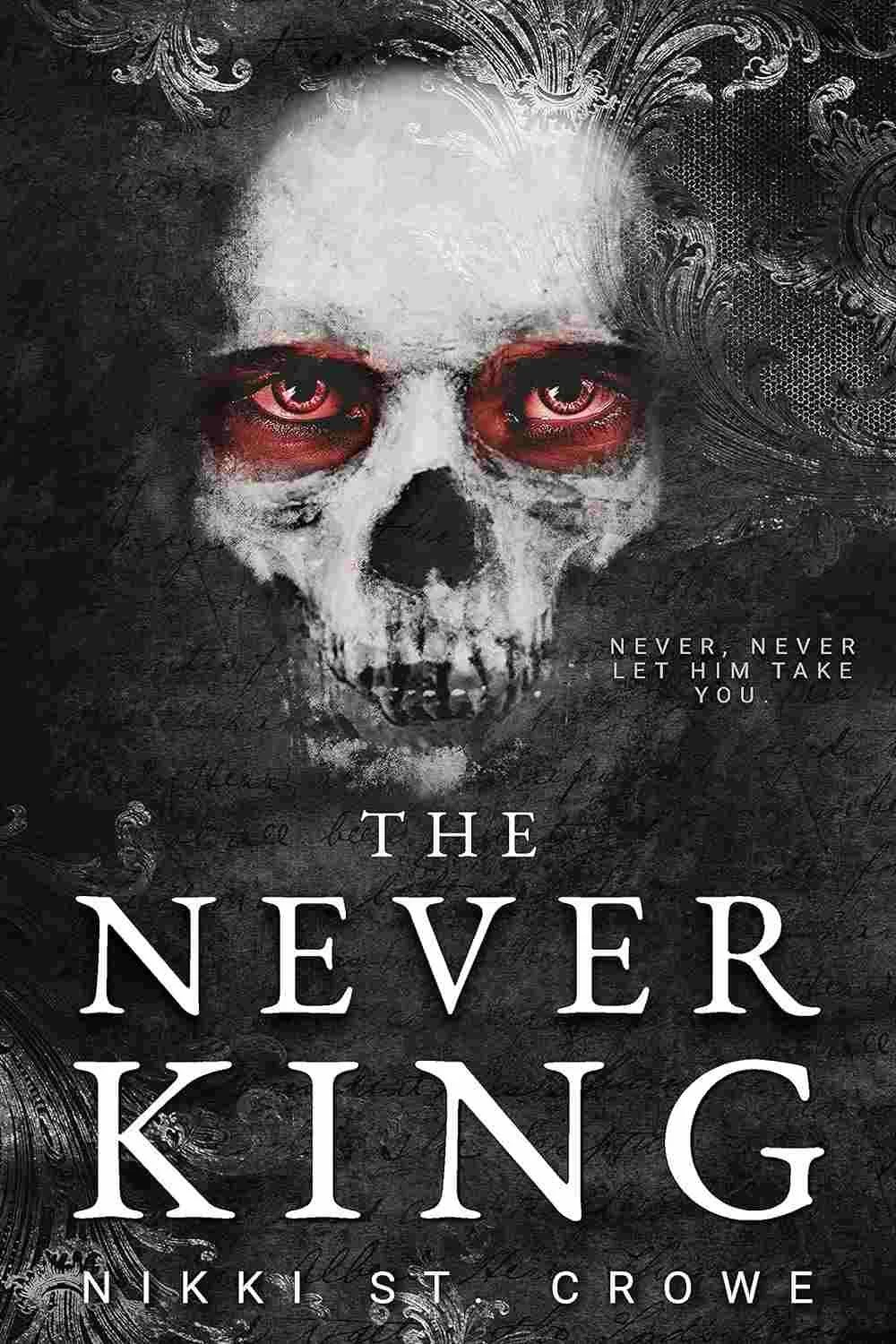 Cover graphic for the dark romantasy, dark Peter Pan retelling The Never King featuring morally grey hero