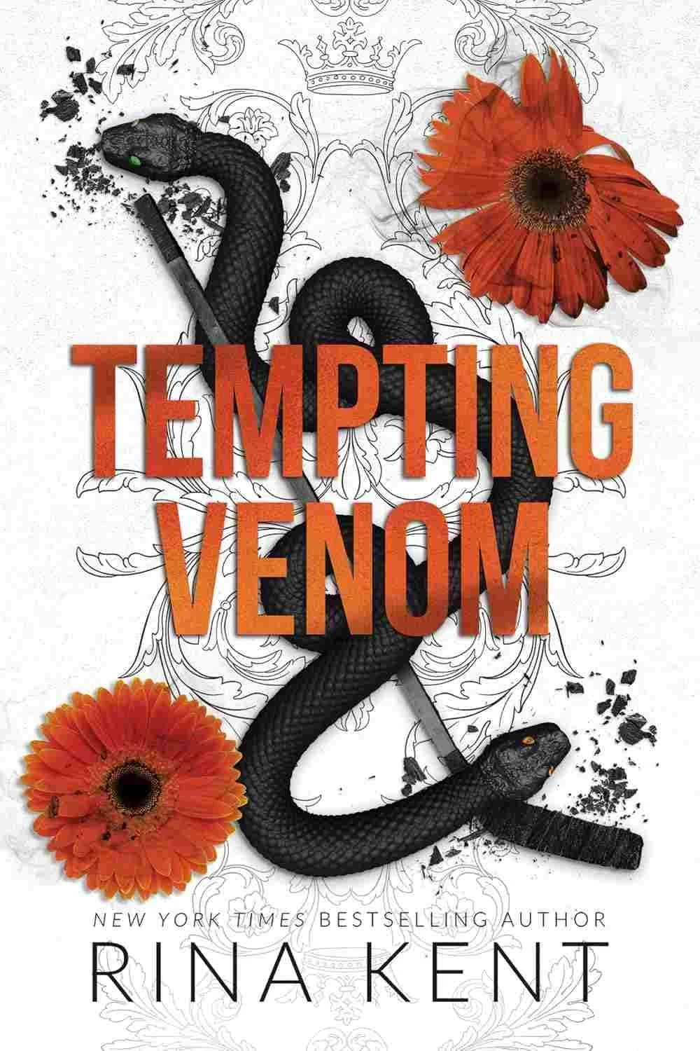 Cover graphic for the dark MM hockey romance Tempting Venom by Rina Kent