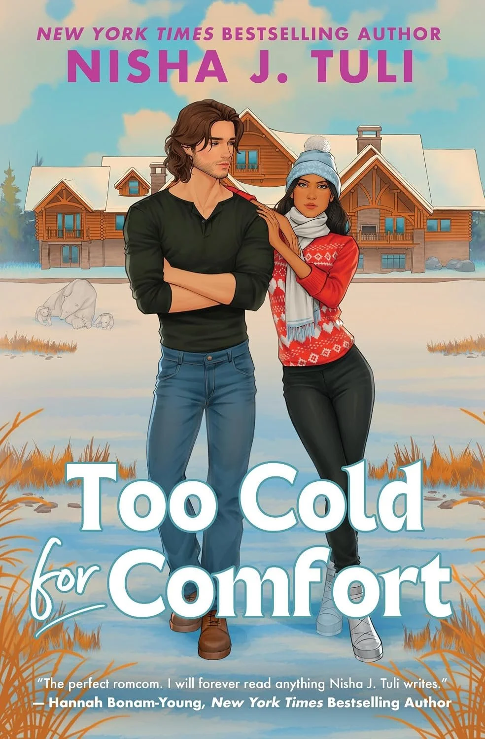 cover graphic for the November 2026 romance release Too Cold for Comfort by Nisha J. Tuli