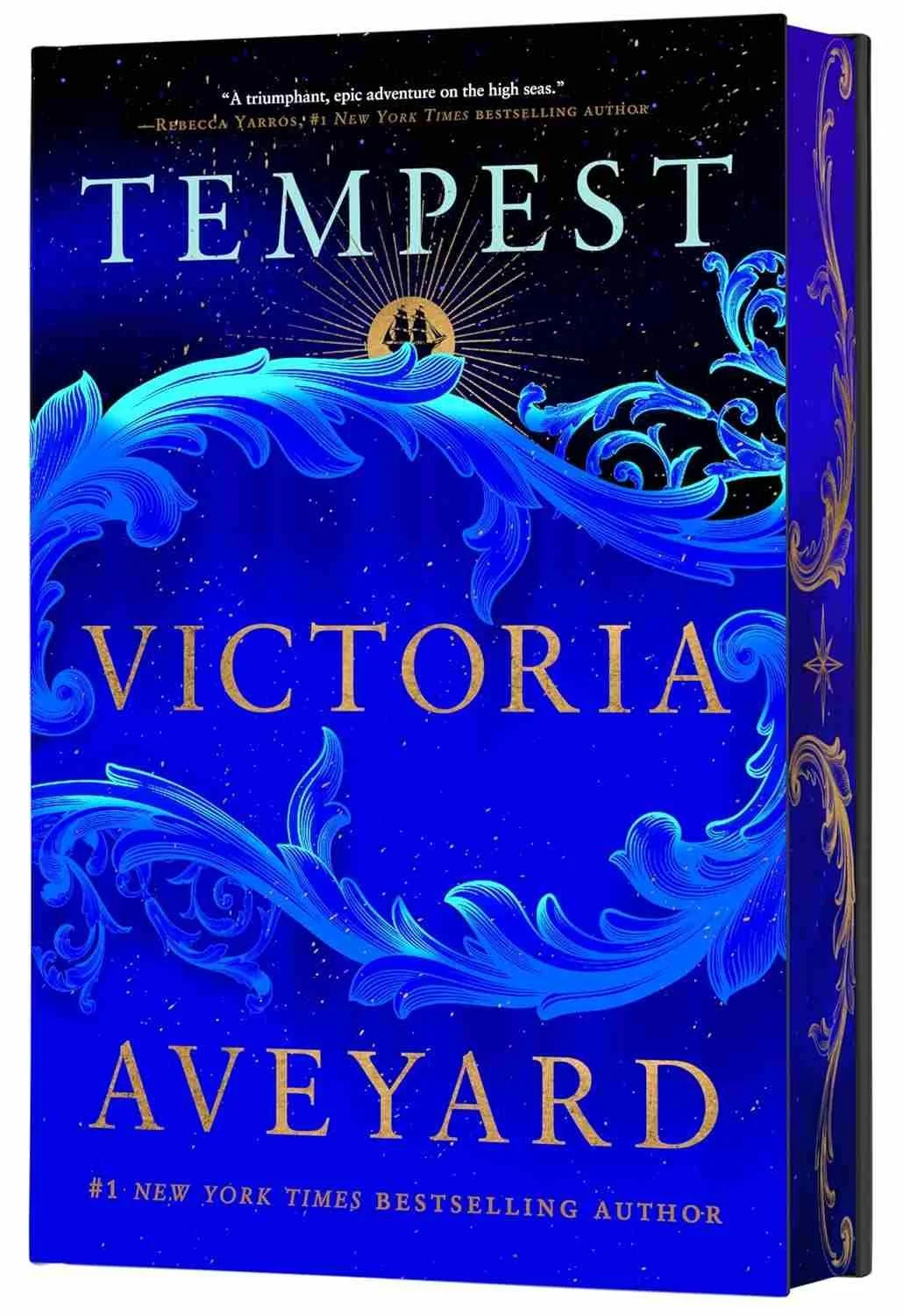 Deluxe hardcover edition of the adult fantasy romance Tempest by Victoria Aveyard, releasing September 8, 2026