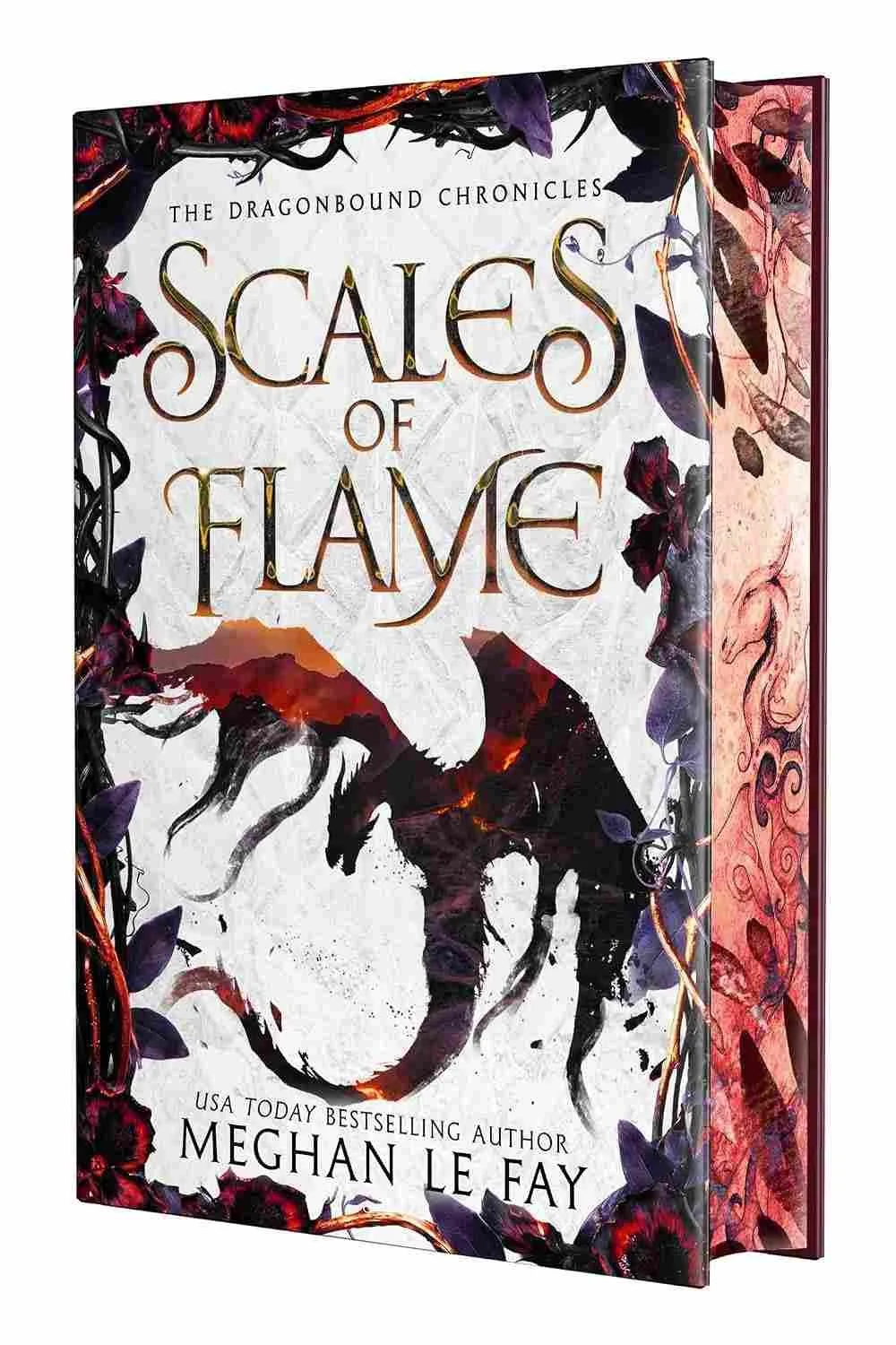 Deluxe hardcover edition of the November 2026 romantasy release Scales of Flame by Meghan Le Fay