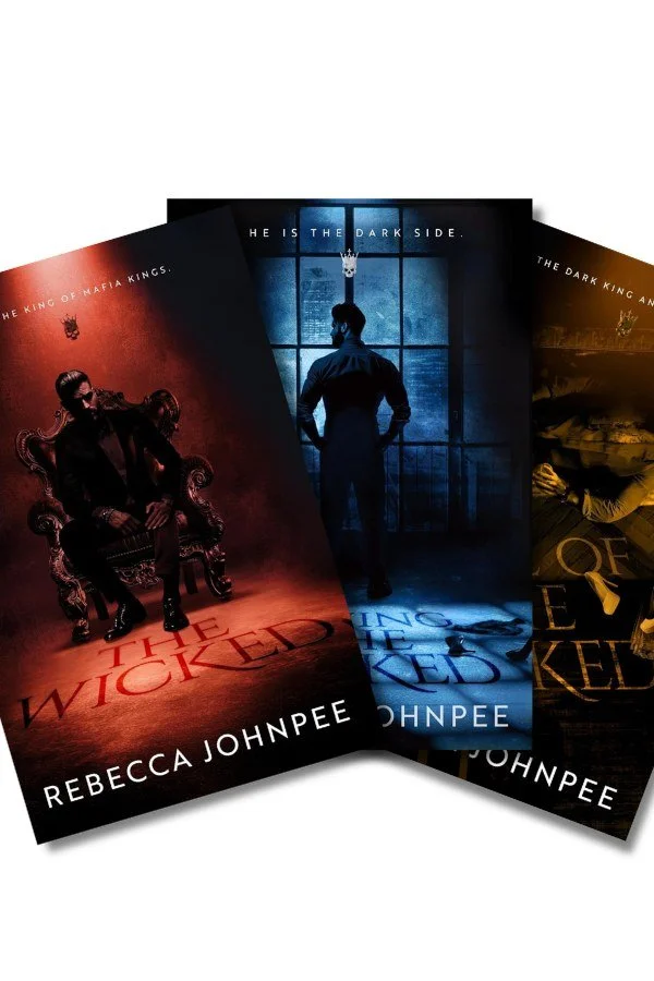 Collage of all three book covers for The Wicked Trilogy by Rebecca Johnpee