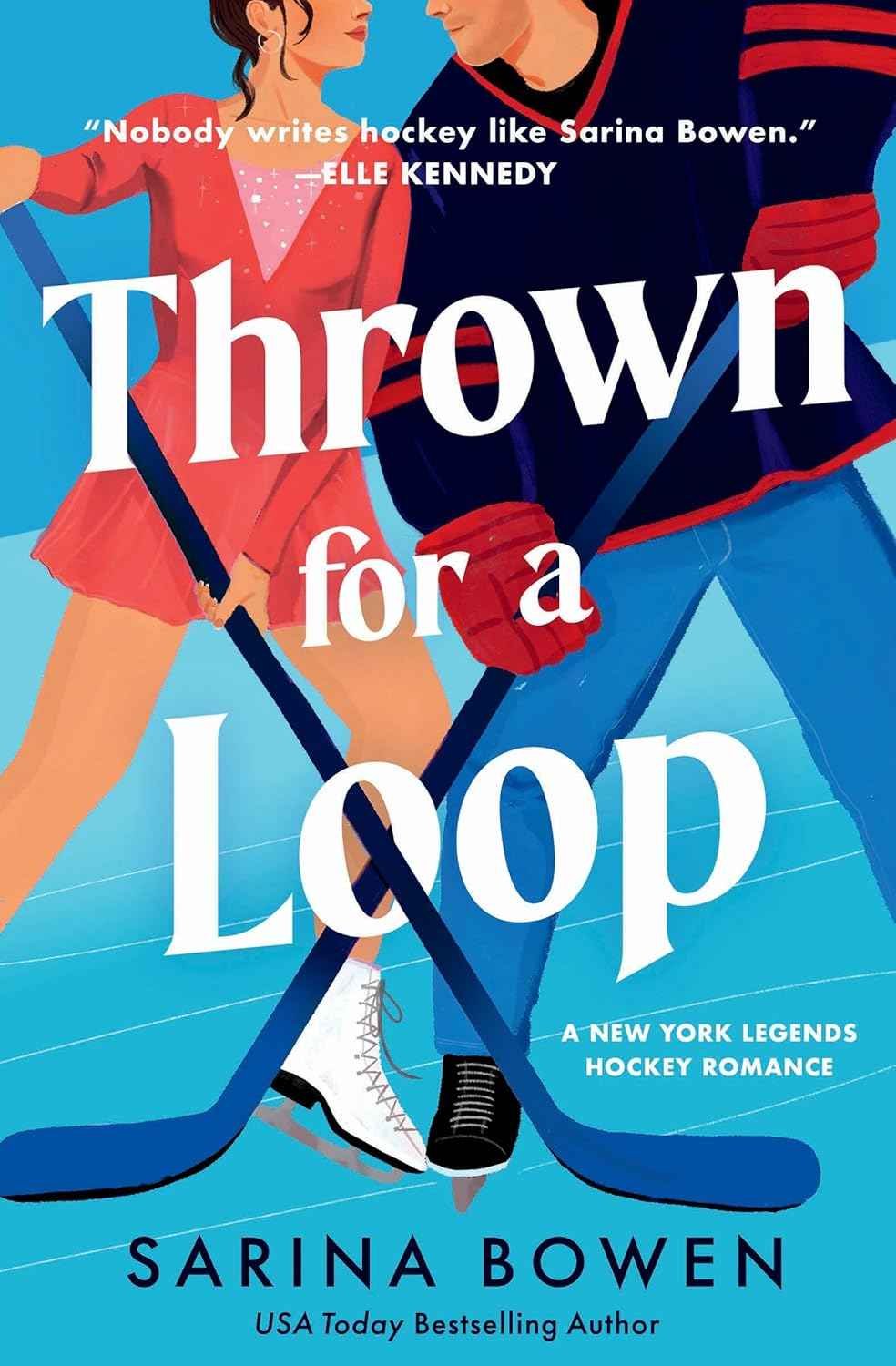 Cover graphic for the hockey sports romance Thrown for a Loop by Sarina Bowen