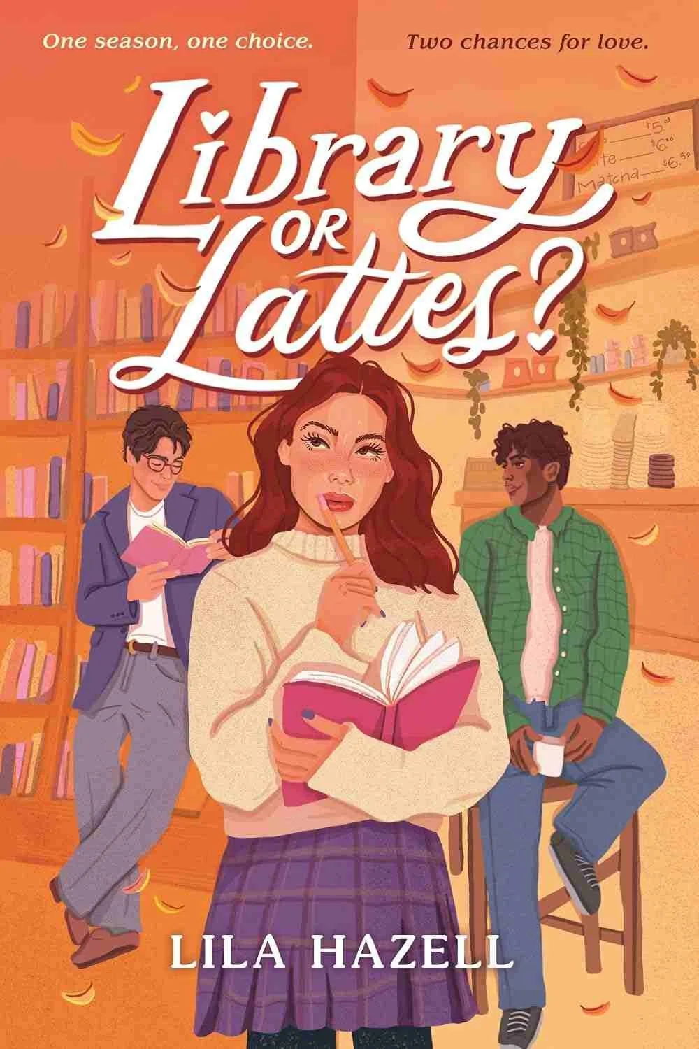 Fall aesthetic fall-themed romance book Library or Lattes? by Lila Hazell