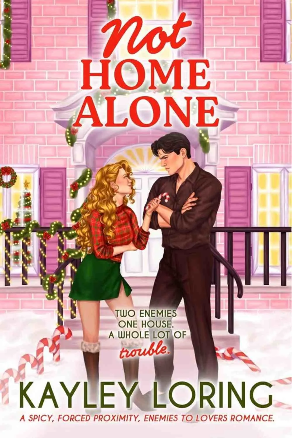 Cover graphic for the Christmas romance Not Home Alone