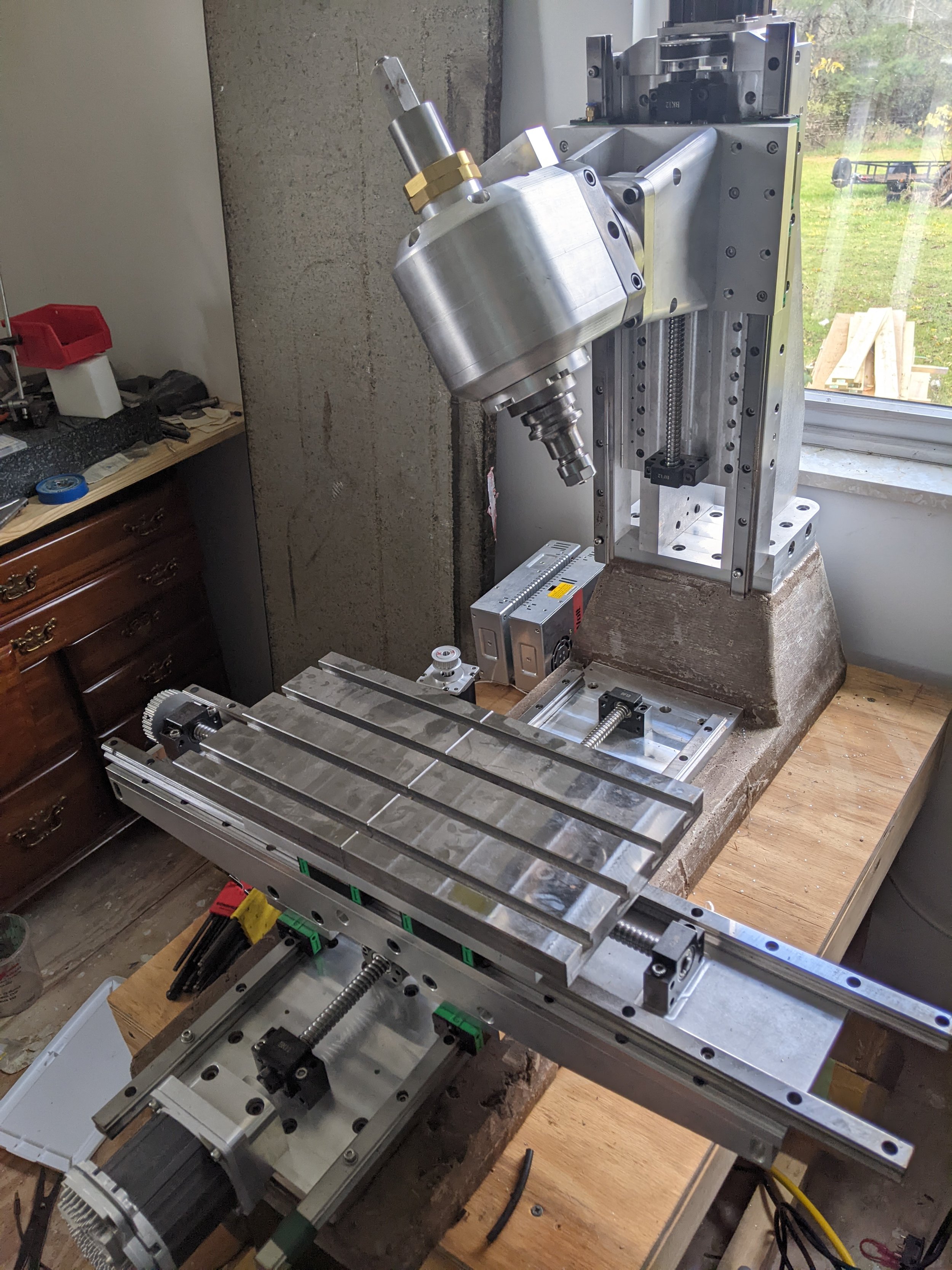 A home-built CNC machine. All parts designed and machined by me.