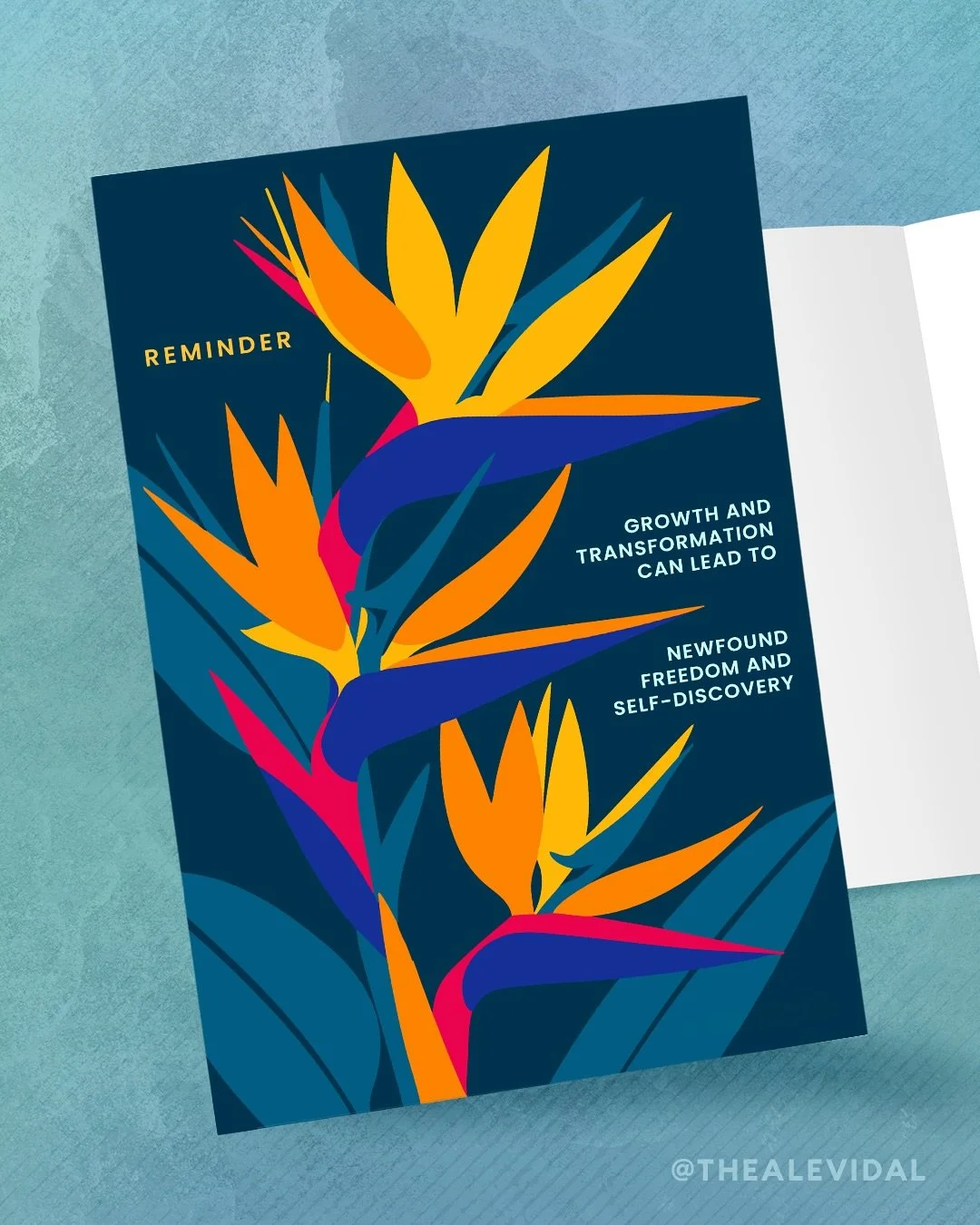 Bird of Paradise&hellip; abstract, colorful, and a symbol of transformation✨. This summer I learned its meaning and it really hit home. Here&rsquo;s your positive reminder in greeting card form.

#PositiveEnergy #CreativeCommunity #ArtLife #GrowAndTr