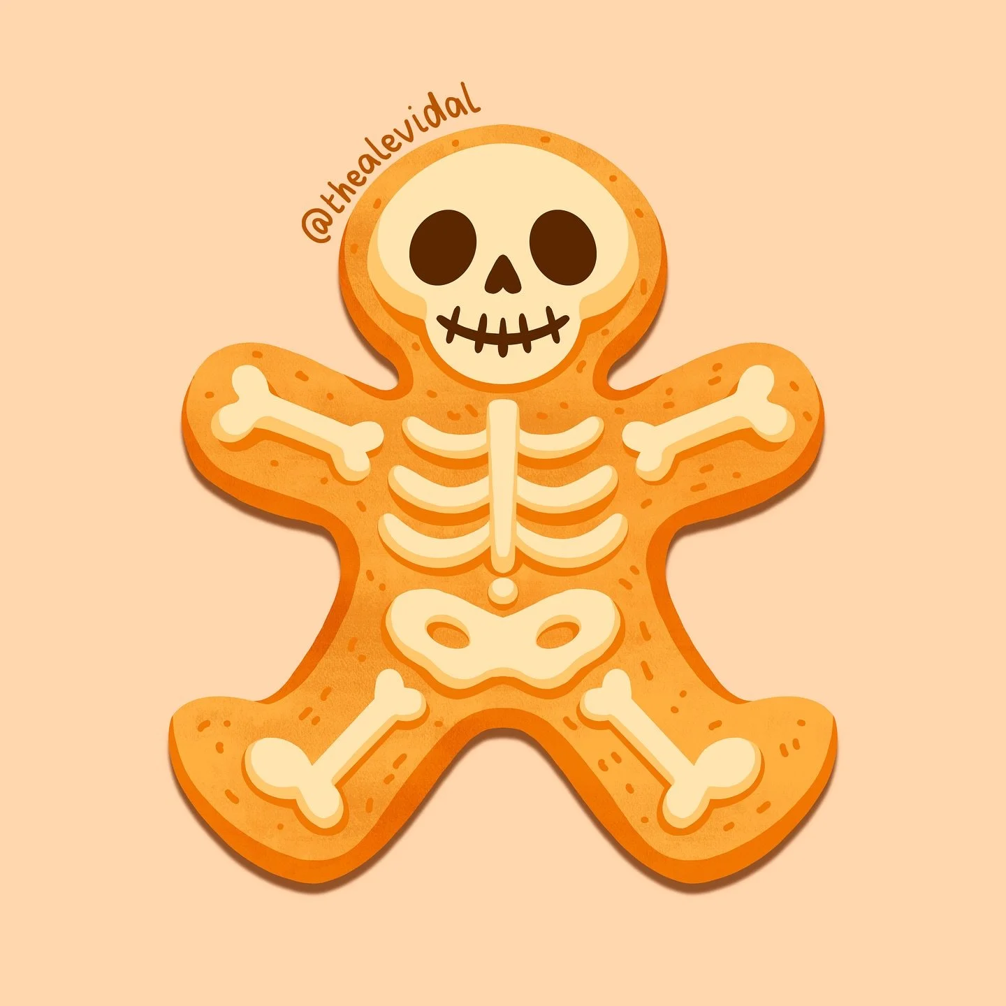 Spooky scary skeleton gingerbread cookie ✨

#SpookySeason #HalloweenArt #SpookyCute #SpookyArt #CreepyCute #CuteAndCreepy #SkeletonArt #MacabreArt #HalloweenVibes #GhostlyAesthetic #DarkAndCute #AutumnAesthetic #SpookyVibes #HalloweenIllustration #Pu