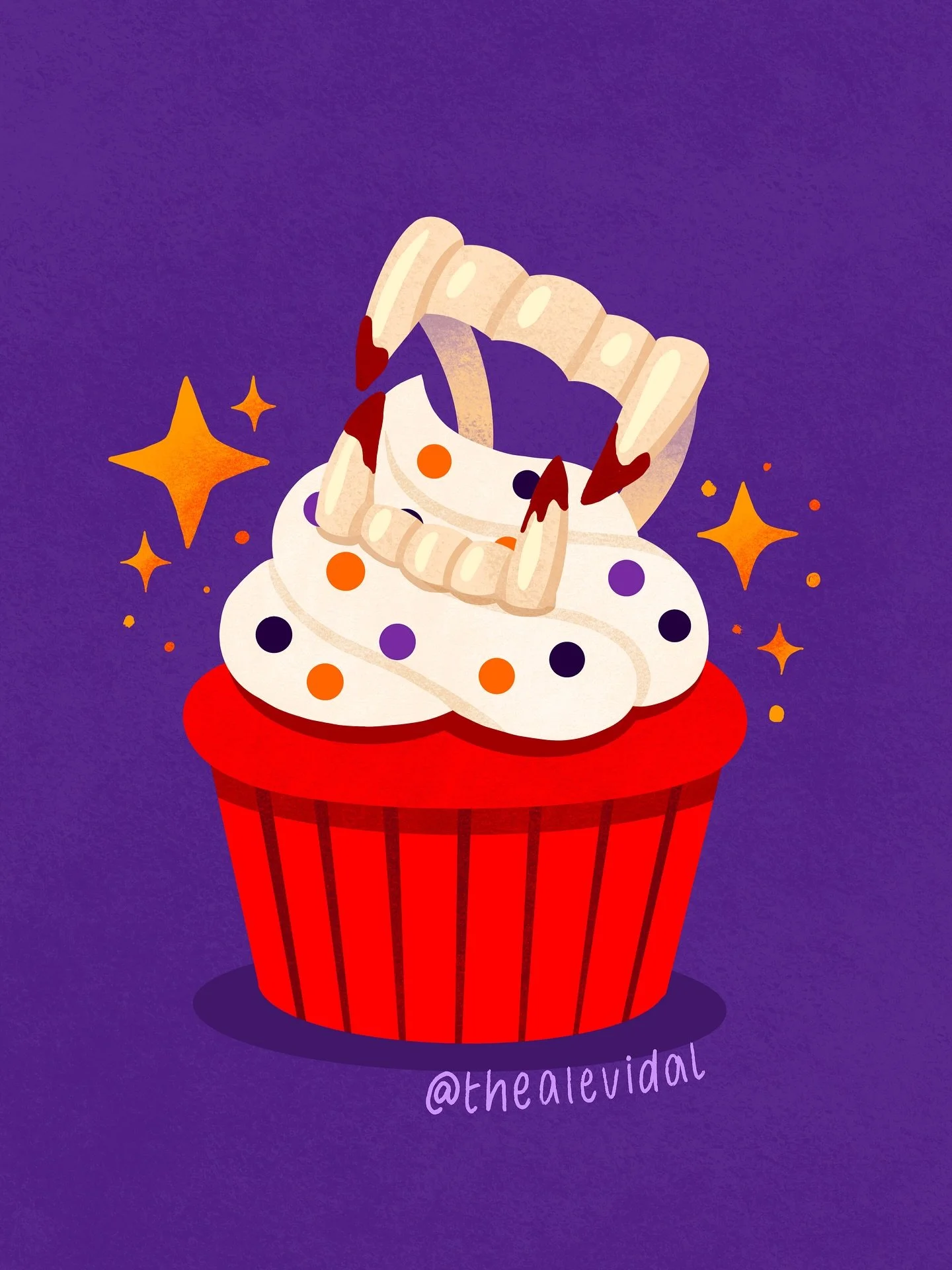 Sugar, spice, and something that bites.🩸🧁🧛🏻&zwj;♀️

#halloweenislife #spookyillustration #procreateillustrations #digitalartistsoninstagram