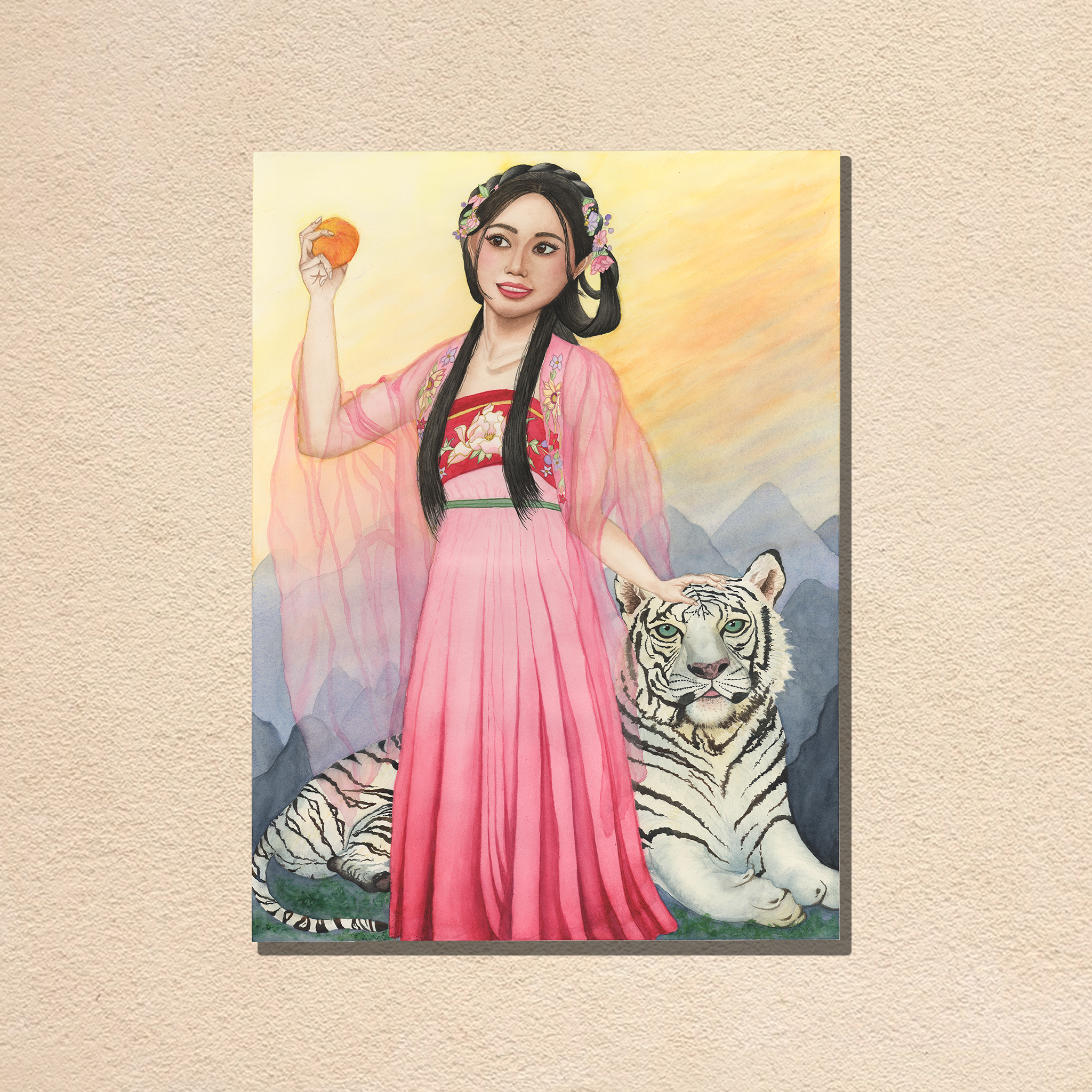 watercolor painting of Chinese Goddess Xiwangmu