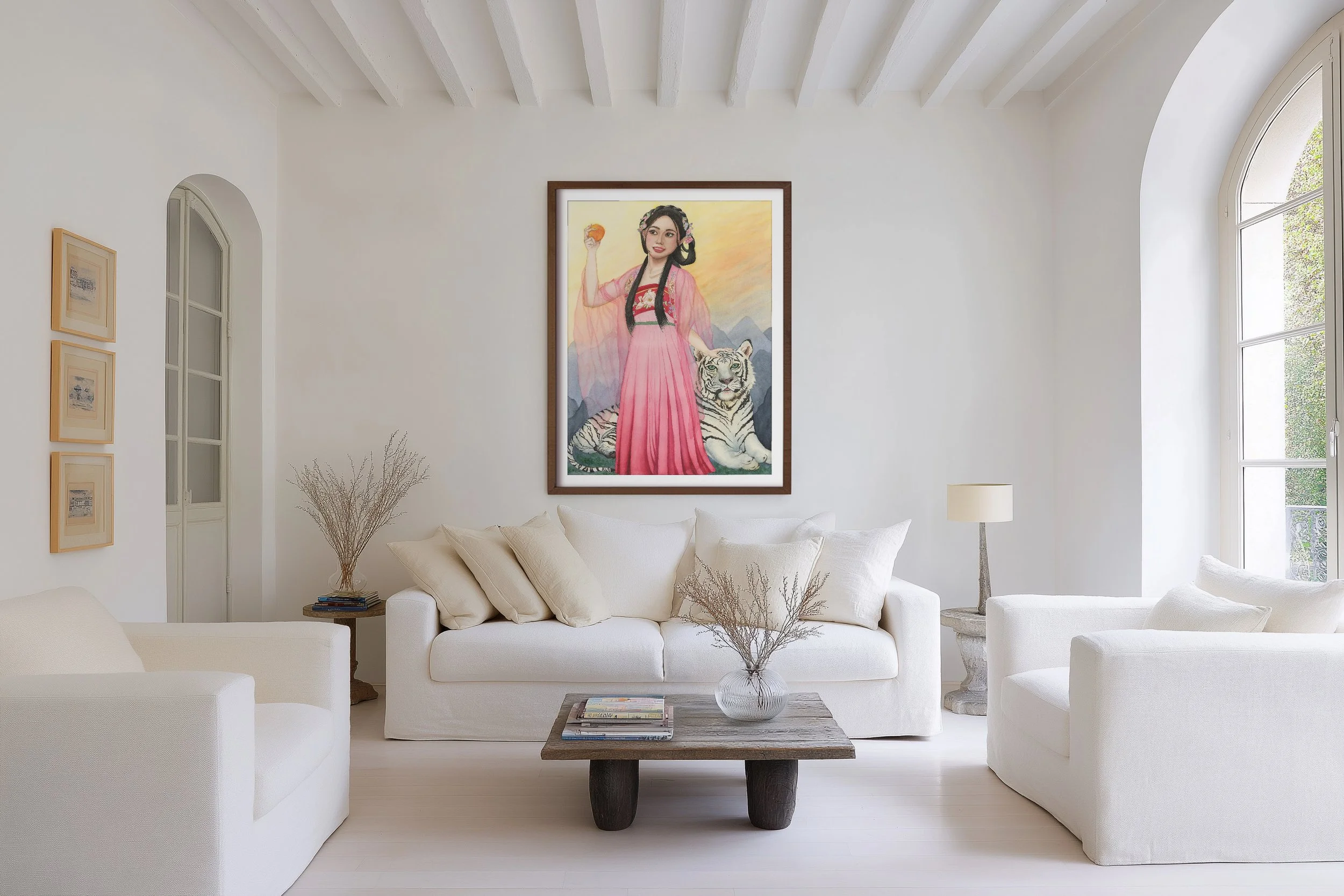 watercolor painting of Chinese Goddess Xiwangmu