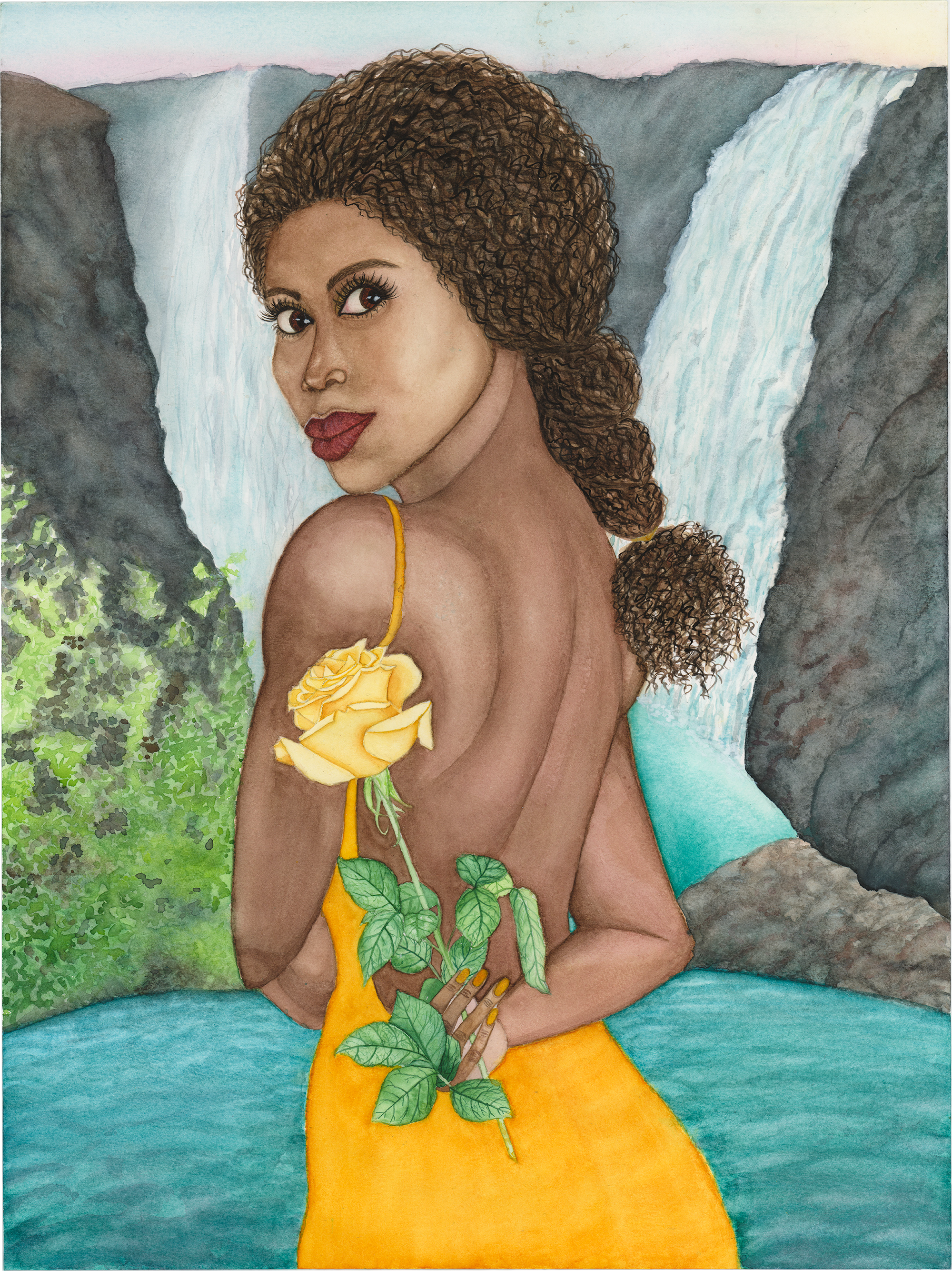 Oshun Goddess watercolor painting