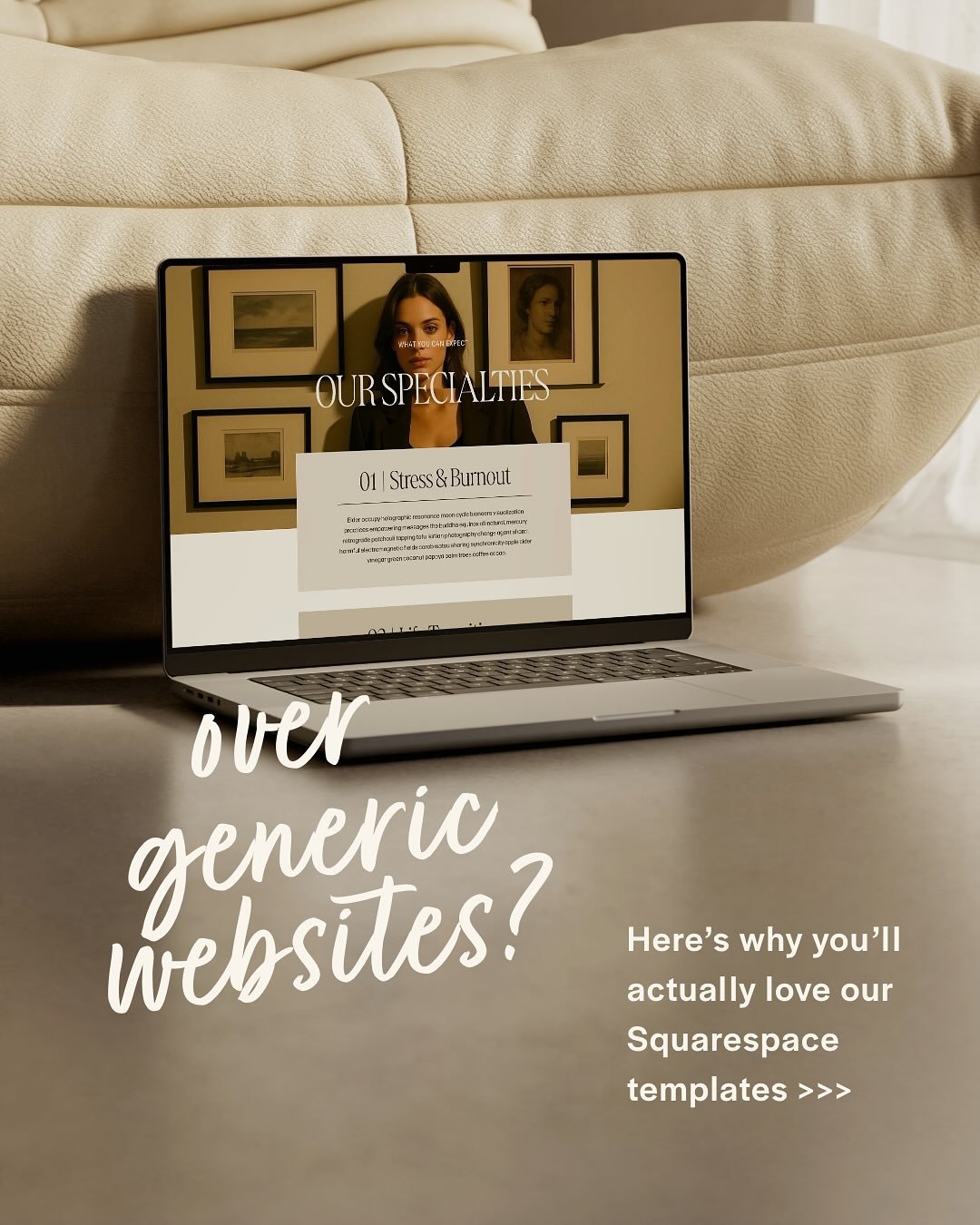 You&rsquo;ve scrolled through so many website templates&hellip; and they all start to look the same.

✨ The same beige minimal layouts

✨ Outdated fonts and styling

✨  Boring stock photos

✨ Nothing that actually feels like *you.*

You&rsquo;re crav