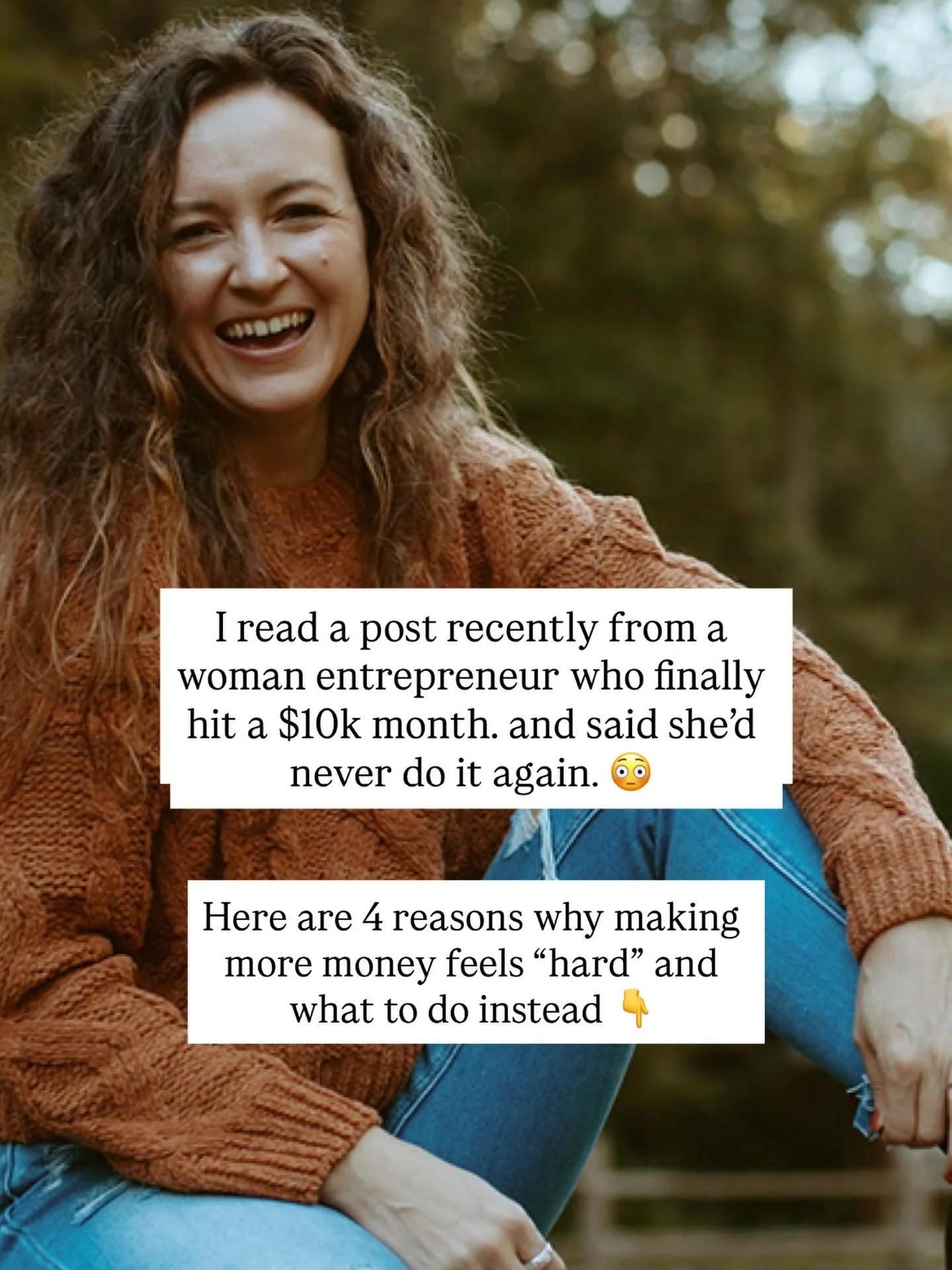 I read a post recently from a woman entrepreneur who finally hit a $10k month&hellip; and said she&rsquo;d *never* do it again. 😳

that month she was:

Burned out.

No time for her family.

Work quality slipped.

Completely exhausted.

And that post