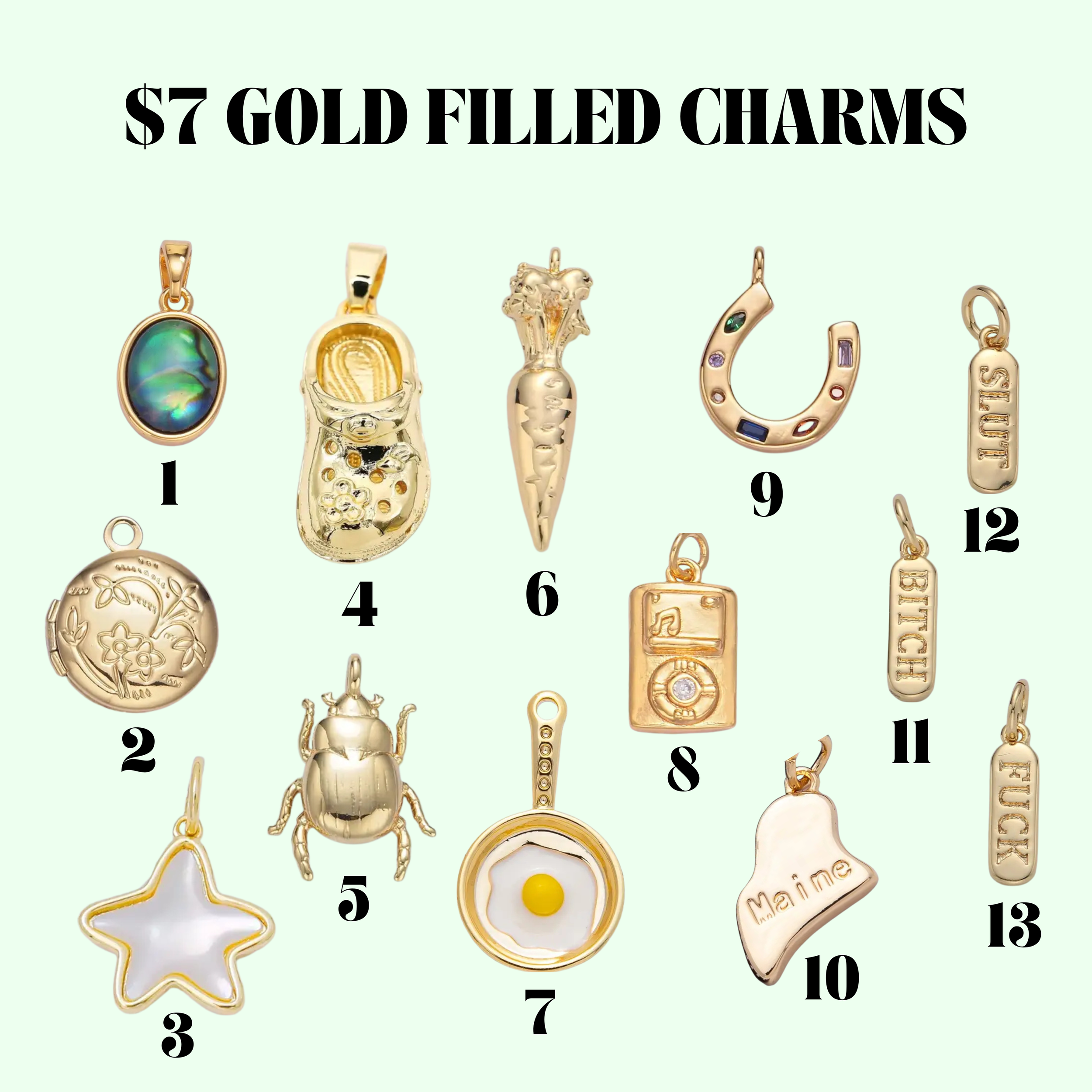 $7 Gold Filled Charms