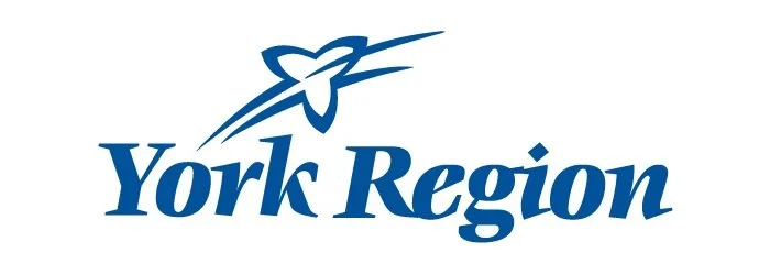 Logo of York Region featuring a stylized bird in flight above the text 'York Region' in blue.