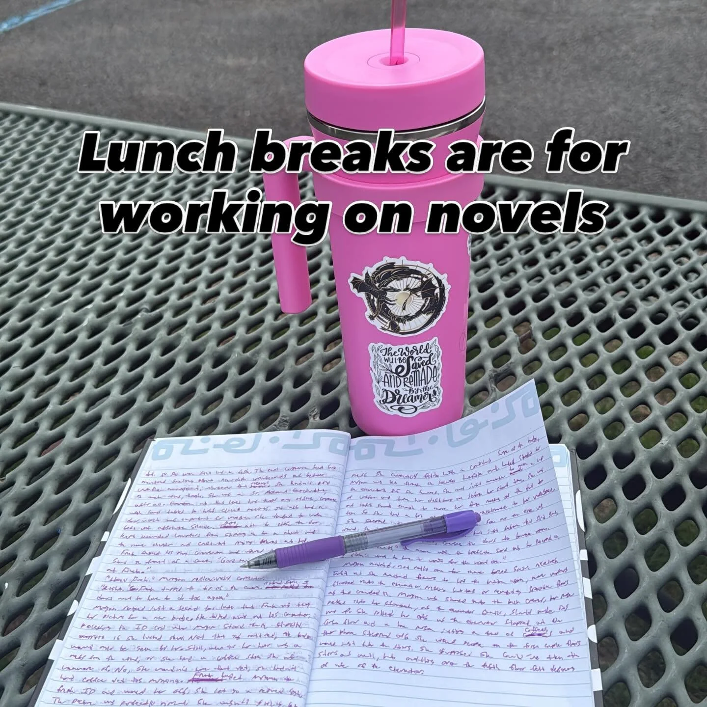 On a beautiful day like today, being able to sit outside and work on my #latestwip is a treat. Sometimes you have to squeeze in writing whenever you can, otherwise it will never get done. I&rsquo;m excited for this newest project, and going back to t