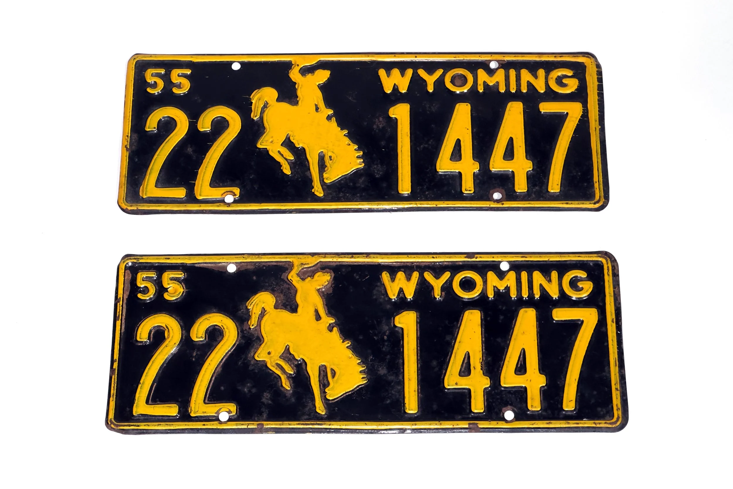 ORIGINAL LICENSE PLATES FROM 1955 BUICK