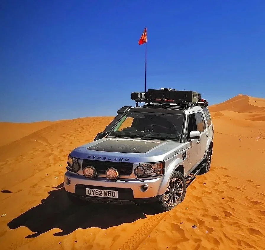 Our self modified Discovery 4 build - Tariq, parked in the dunes