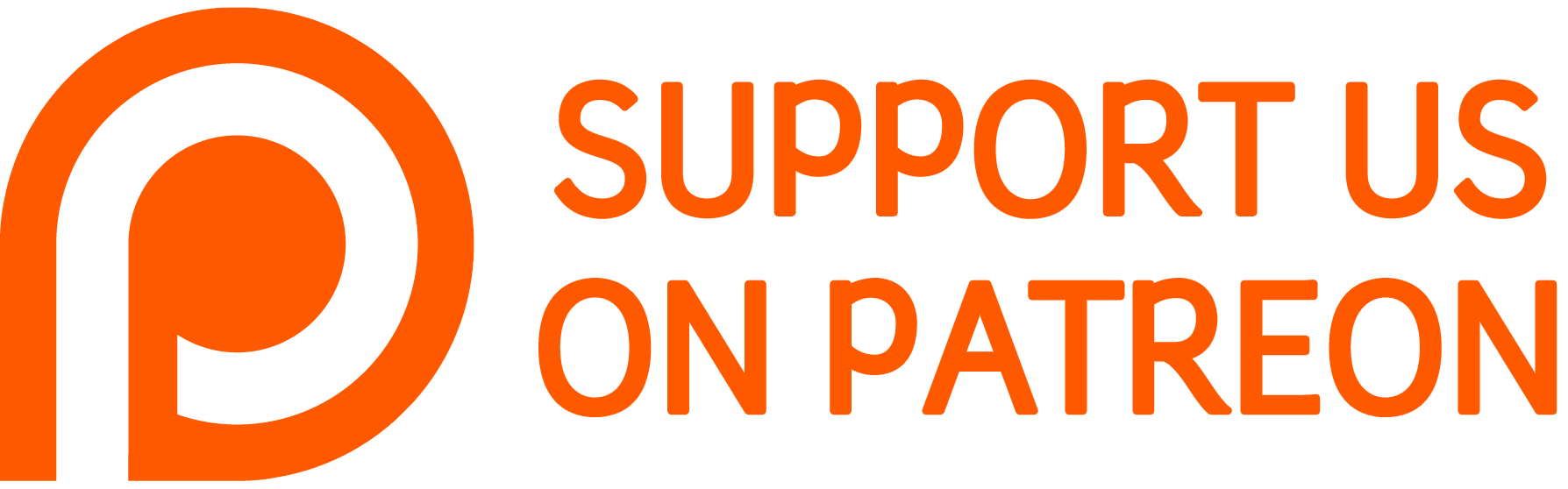 Patreon logo in orange and white.