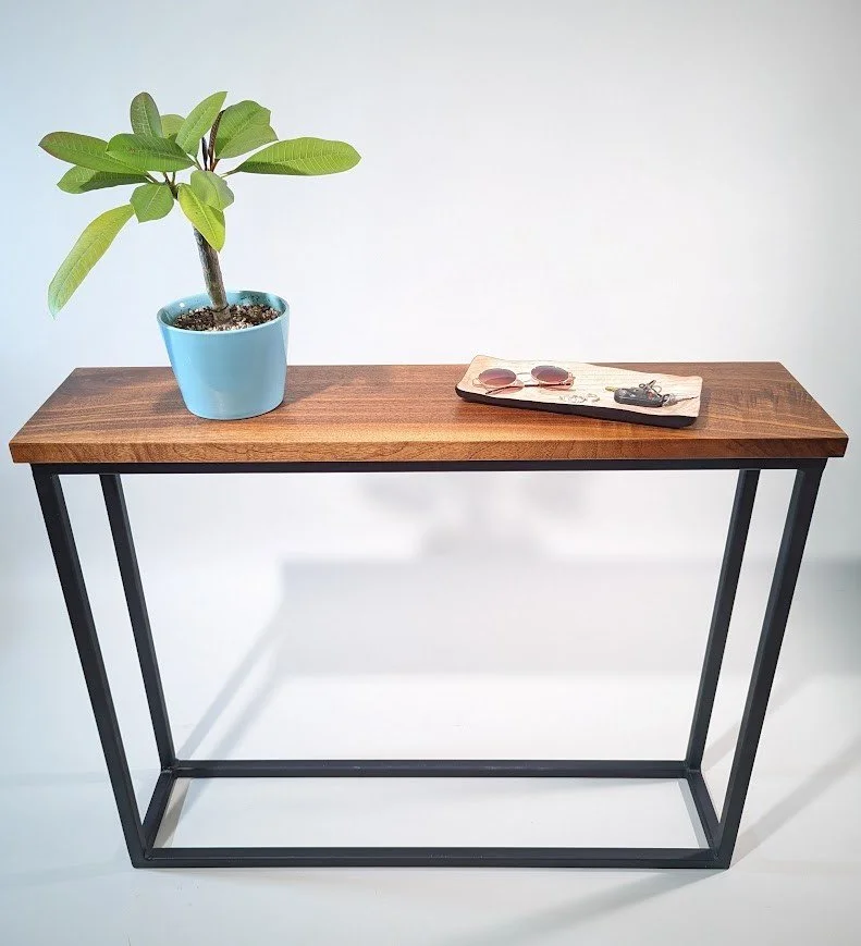 Steel and Walnut Entryway Table