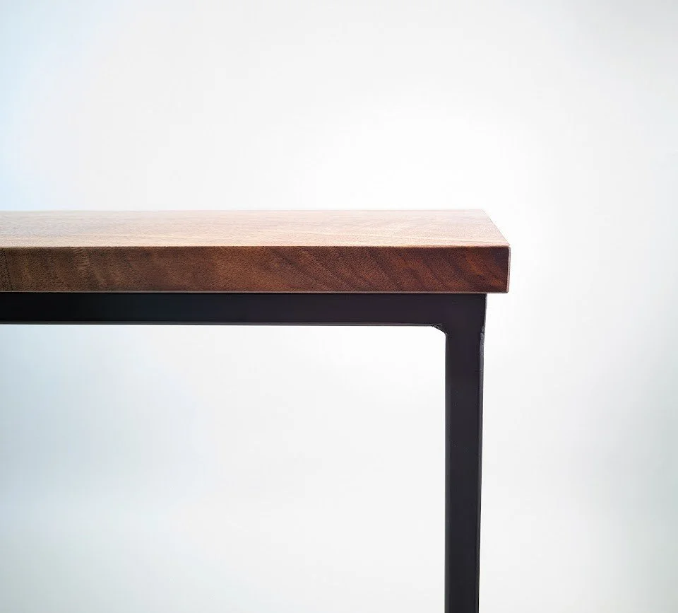 Steel and Walnut Entryway Table