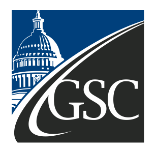 Logo featuring the Capitol building in blue and white along with the letters GSC on a black background.