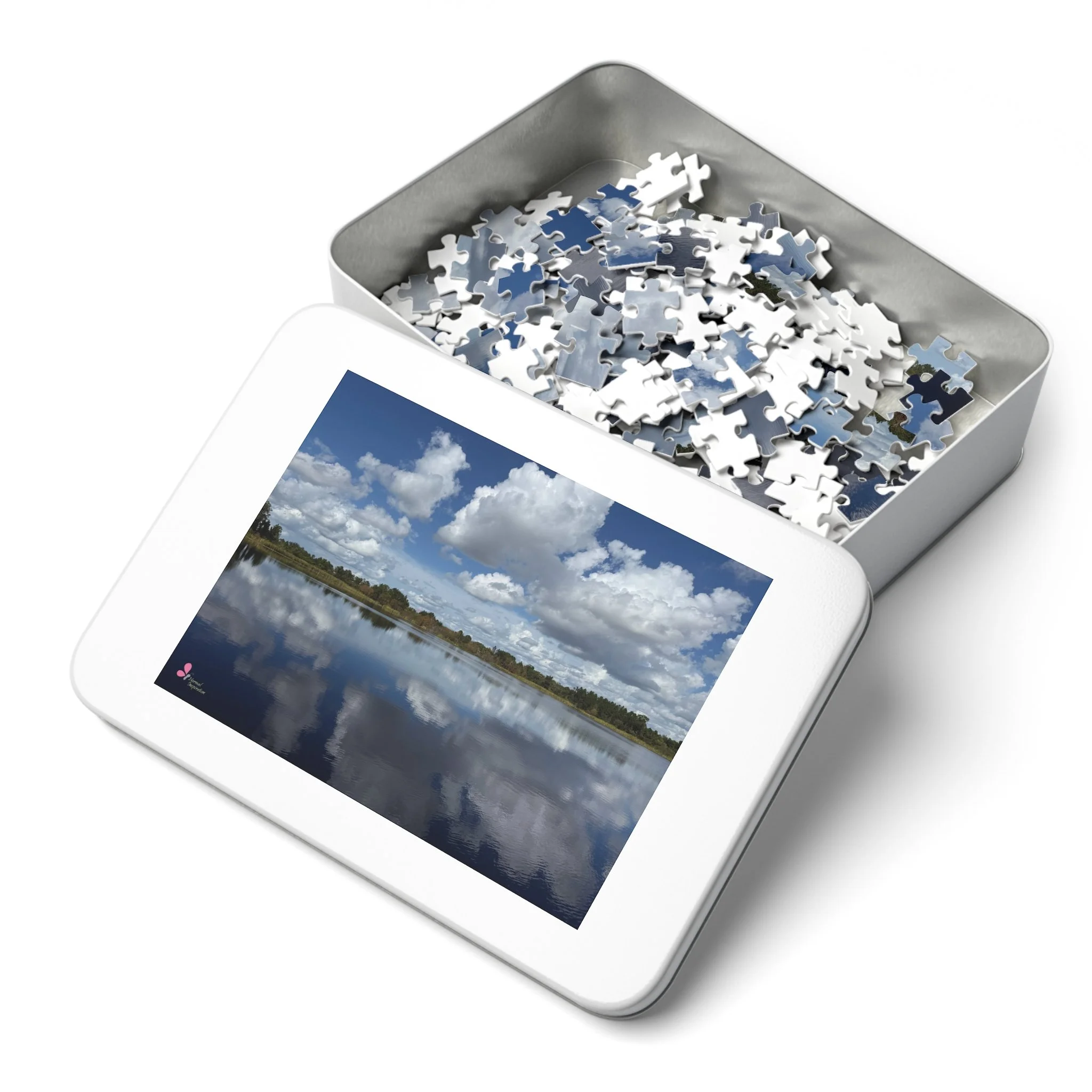 Cloud Reflection Lake Jigsaw Puzzle (with Tin)
