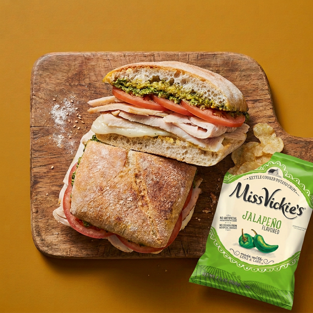 Turkey, Provolone and Pesto on Ciabatta (Pre-Order)