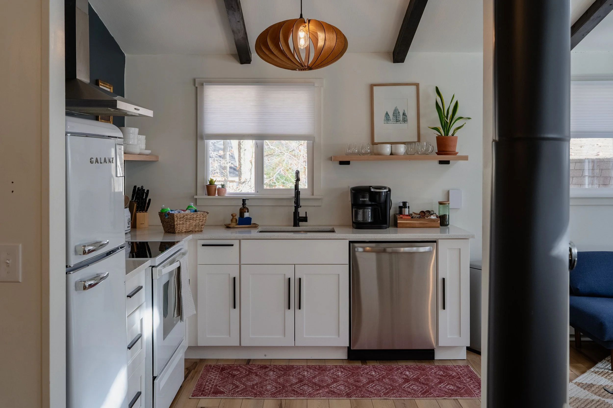 Guests will find everything they need to cook a meal or make a cup of coffee in the kitchen. 