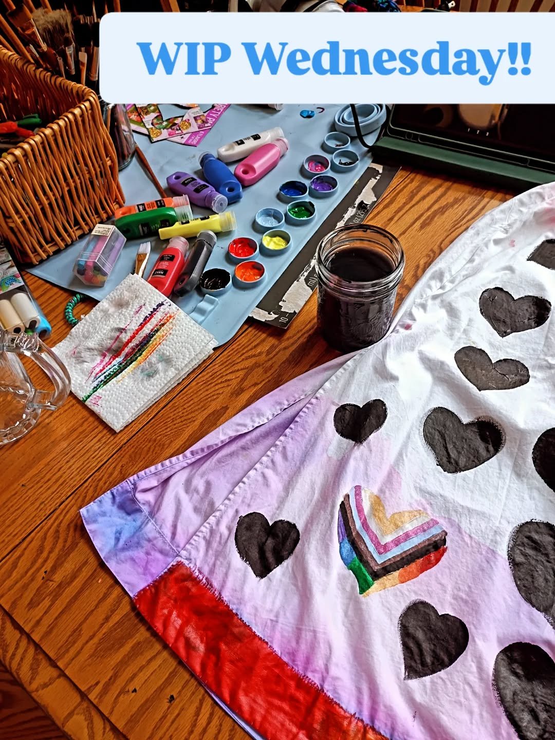 It's another #wipwednesday today!! @gnome_in_the_forest here showing what I'm crafting this week. This skirt is a real "trust the process" type of project. I'm not really sure what I'm doing, but I know it's not done yet! Victoria Pride is