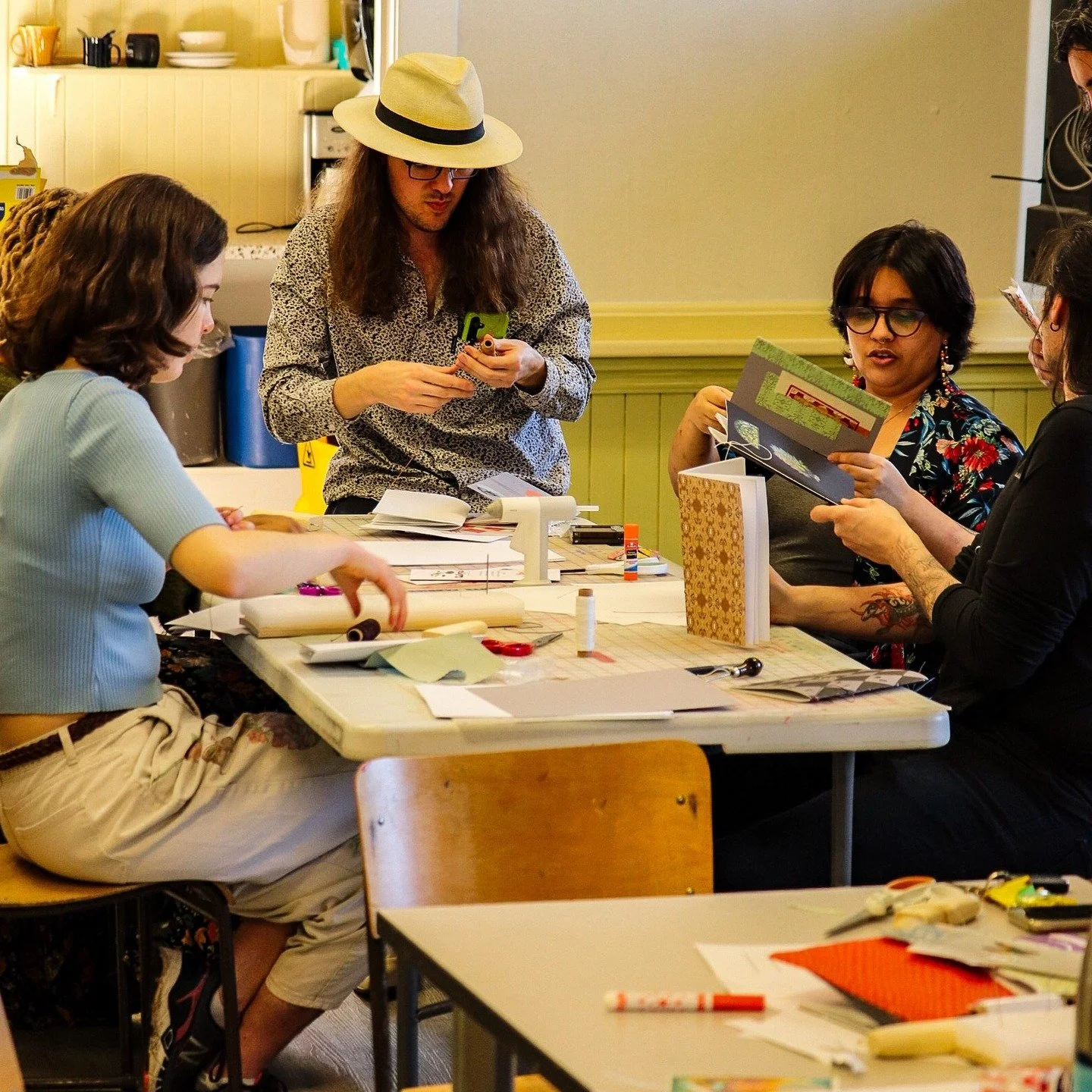Thank you to everyone who attended our first official Crafternoon at the Metchosin Arts and Cultural Centre! One of our founders @jaredgoring taught us some basic bookbinding methods and we had a blast making notebooks and journals. 

Thank you to ev