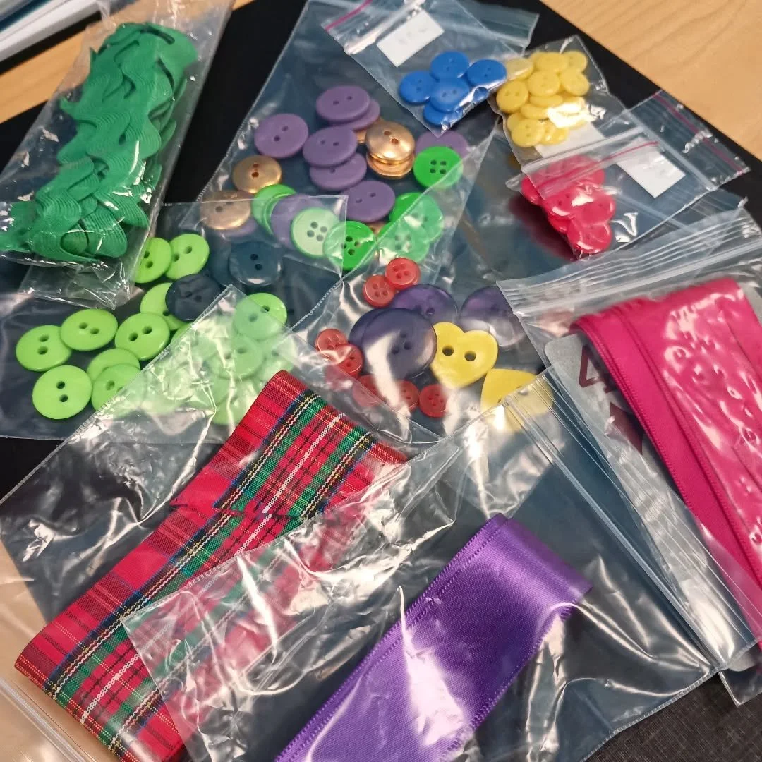 Small buttons and ribbons haul from @thriftcraftvictoria that I was able to score in preparation for our upcoming scrap patch making crafternoon this Saturday! Excited to see everyone at the Greater Victoria Public Library - Juan de Fuca Branch, drop
