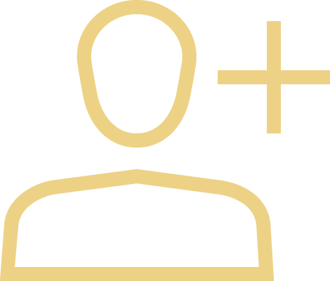An icon of a person with a plus sign indicating adding a new user or profile.