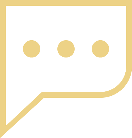 Icon of a speech bubble with three dots inside