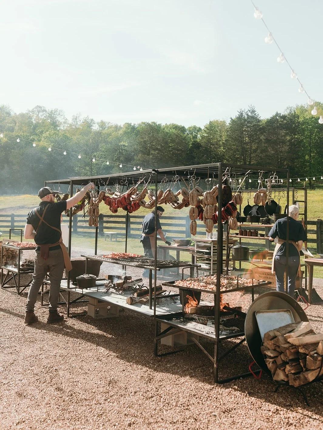 Walking into your reception and being greeted by open air cooking is an experience like no other. Chef Patrick with @rambler_events curated a menu for C &amp; P that blended their favorite bites with the best of the season. From the immersive setup t