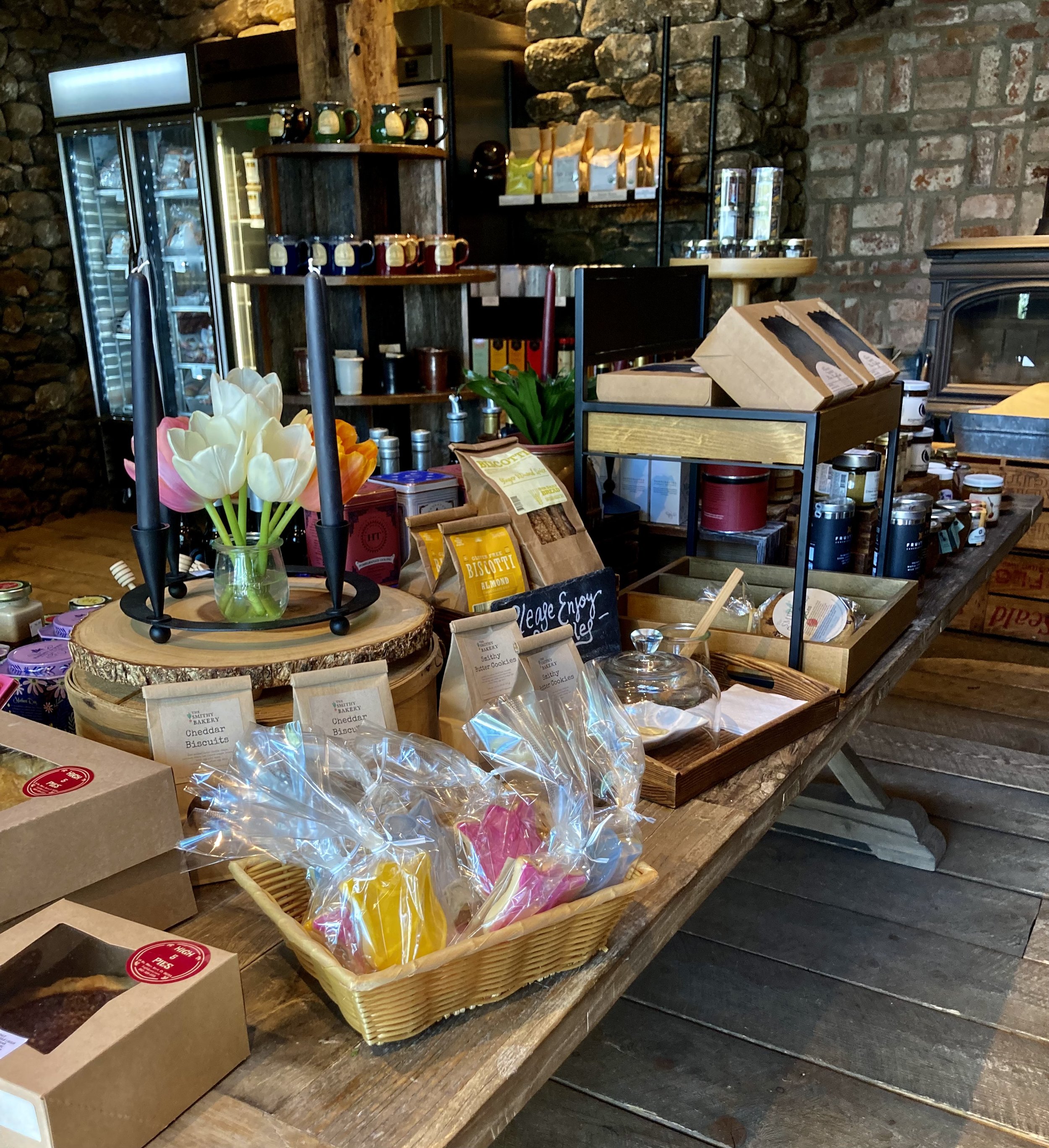 cookies, olive oil and baked goods for sale