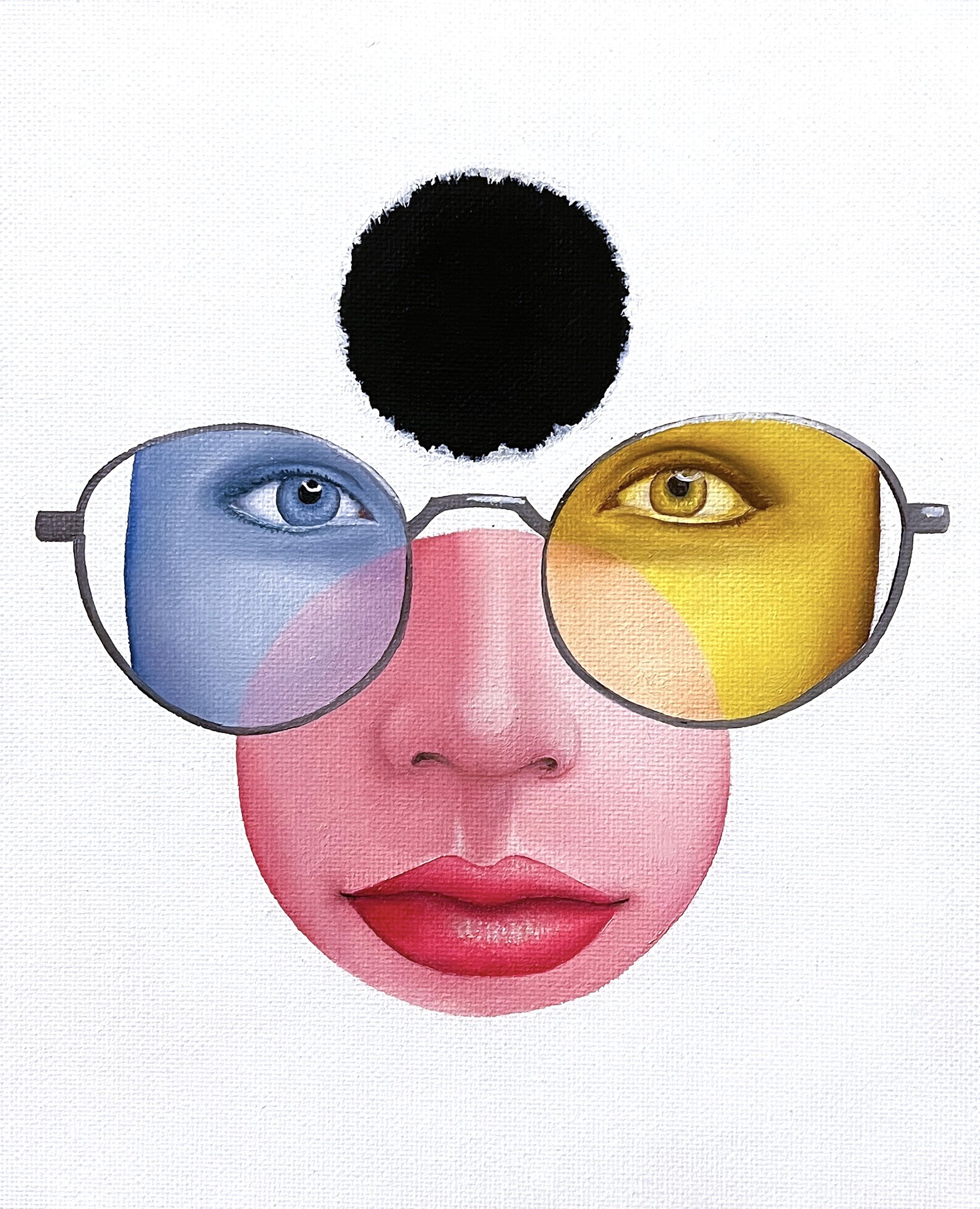 tinted glasses, 2022
Oil on canvas board