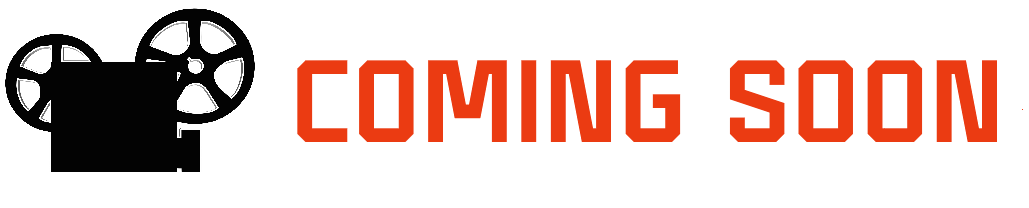 Image of a film camera icon next to the bold red text 'Coming Soon' on a black background.