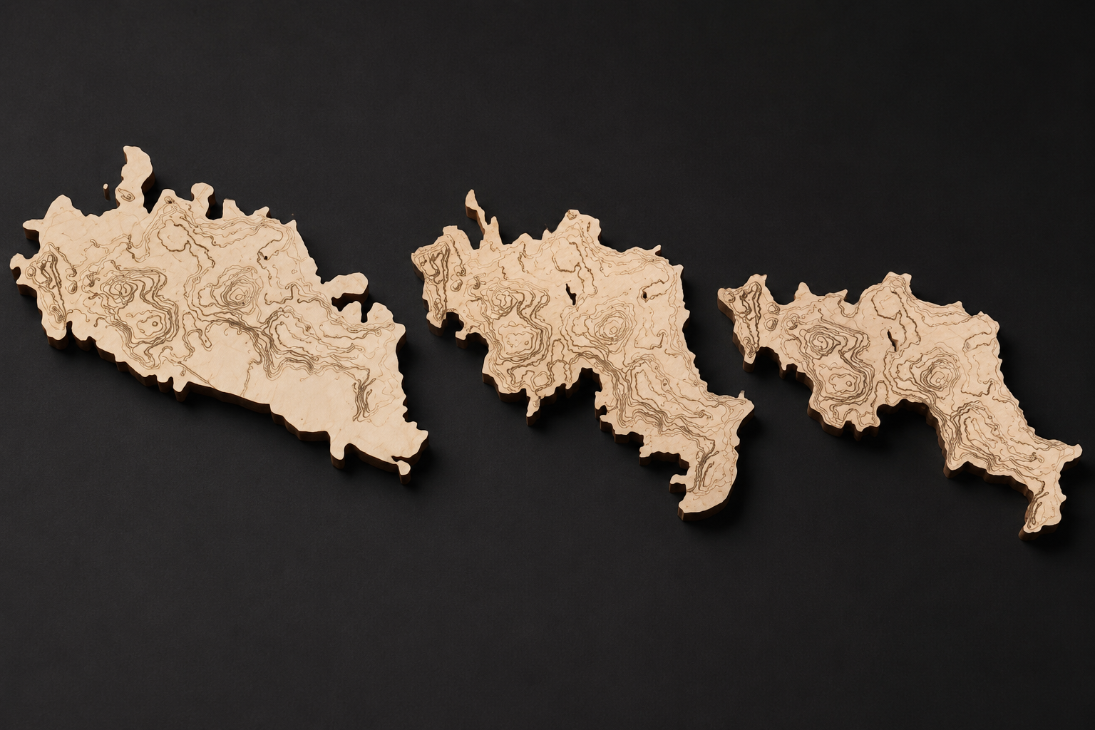 Trois maquettes topographiques en bois coteaux.png