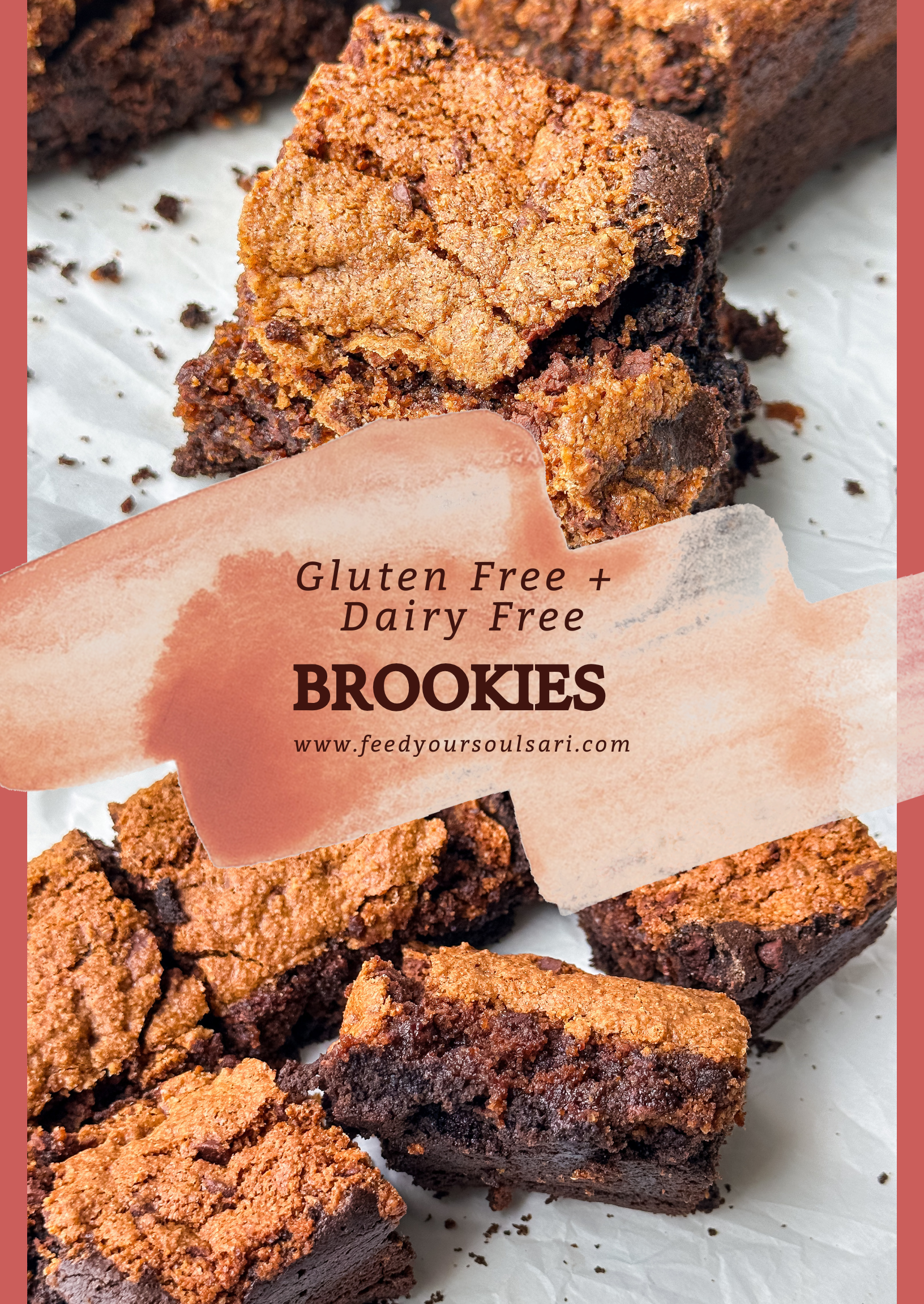 .	Brookie square fresh from the oven with glossy chocolate chips