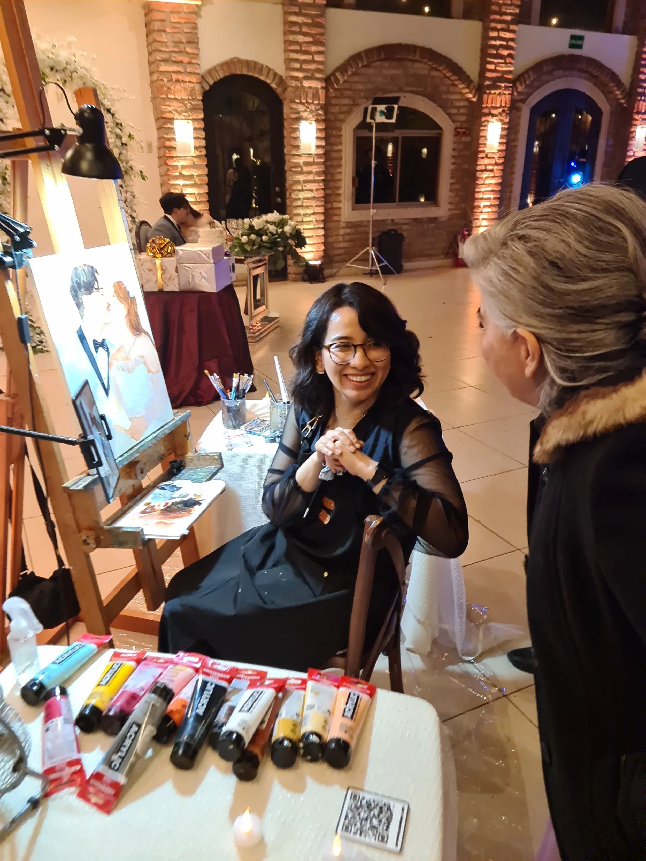 Wedding Live painting en Hermosillo, pintura de boda en vivo por Consuelo Márquez Arte