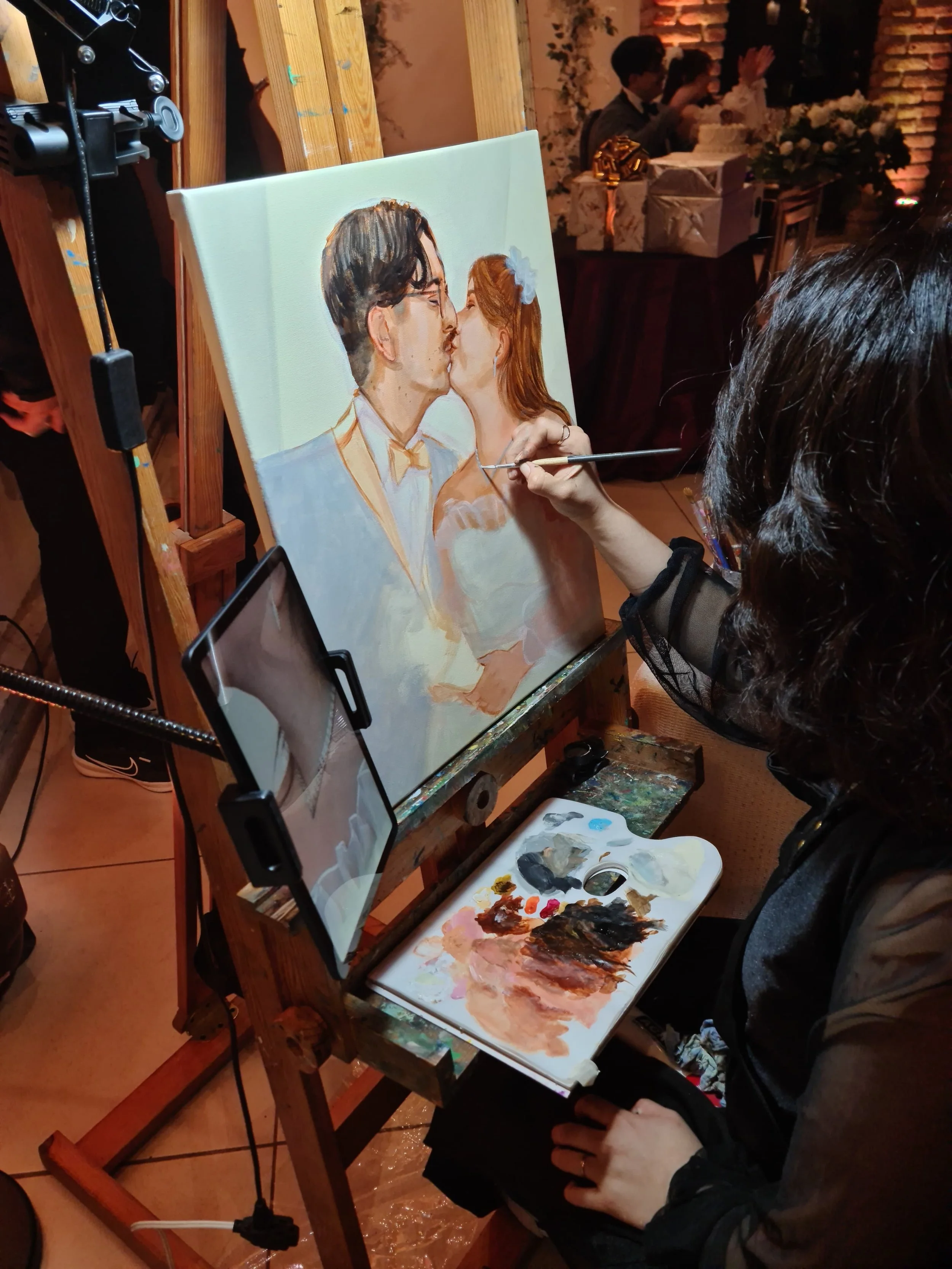Wedding Live Painting en Hermosillo, pintura de boda en vivo de Consuelo Márquez Arte