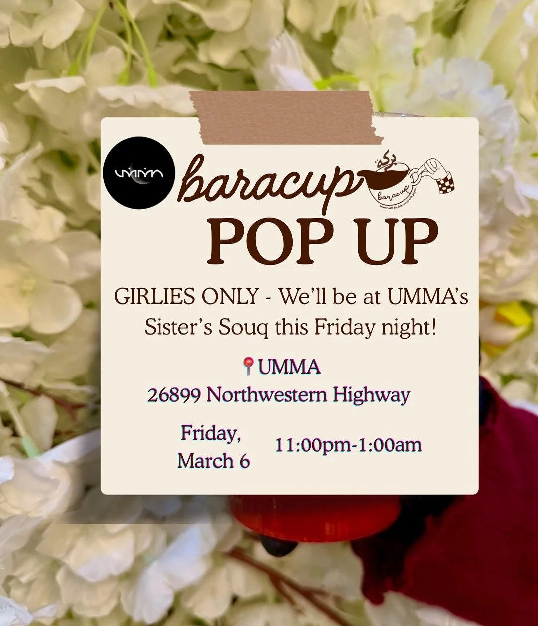 TOMORROW NIGHT!! Join us at the Pre-Eid Sister&rsquo;s Bazaar! Special menu, special company, special night!!☕️🤍
&bull;
&bull;
&bull;
#ramadan #eid #bazaar #womenevent #coffeecart #eventcart